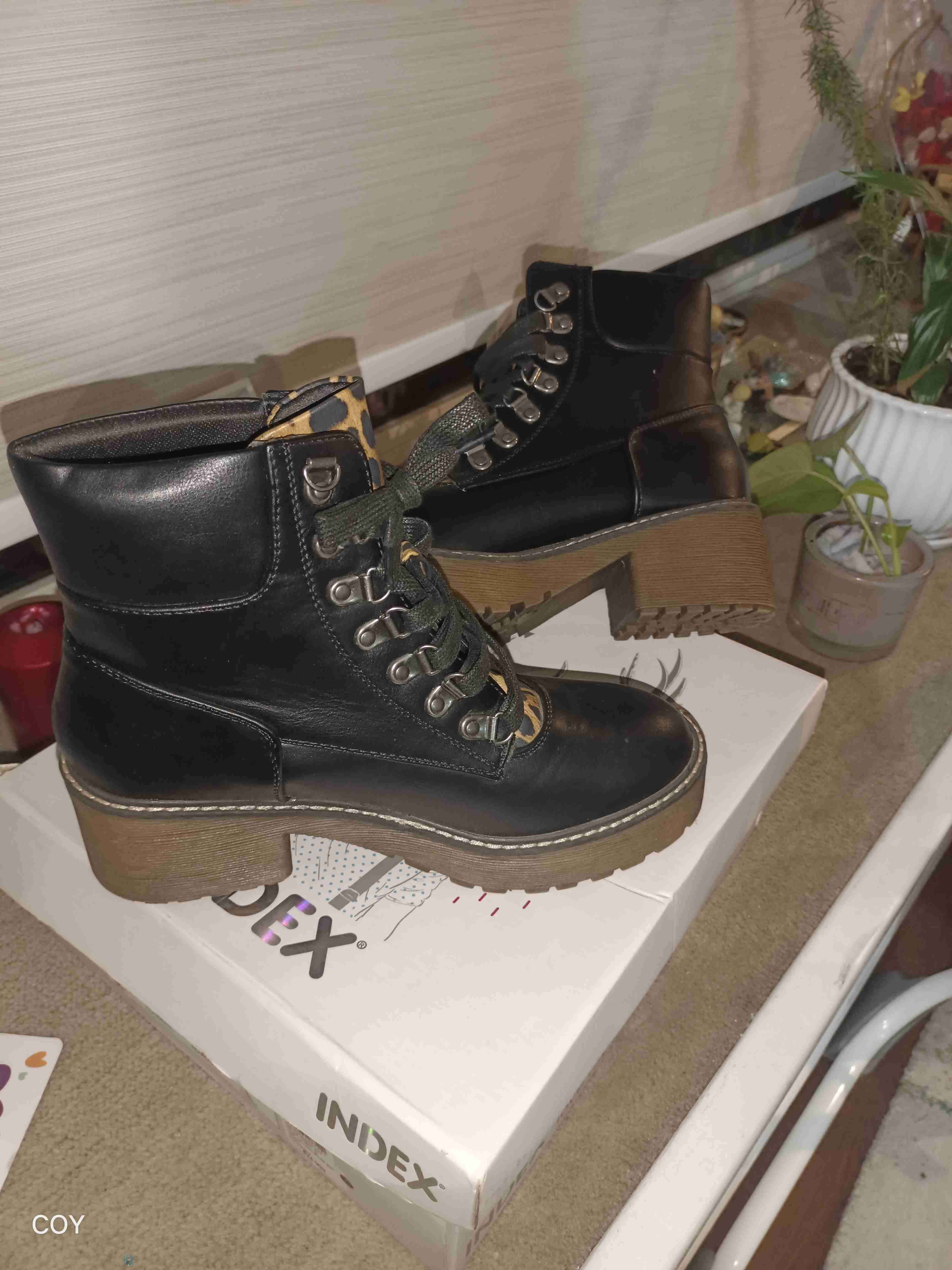 Botines negros con estampado leopardo - miniatura 4