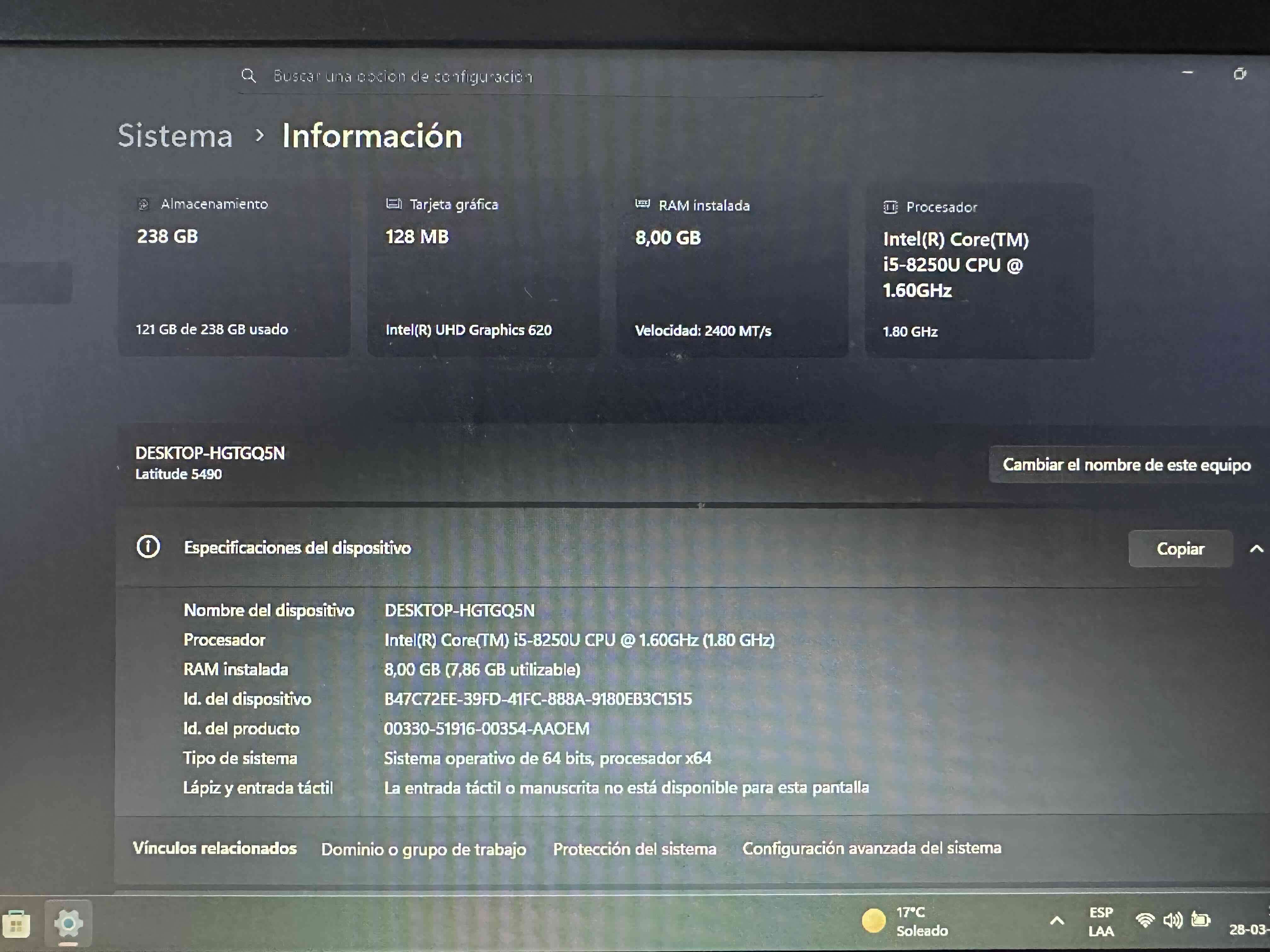 Laptop Dell latitude 5490en buen estado - miniatura 3