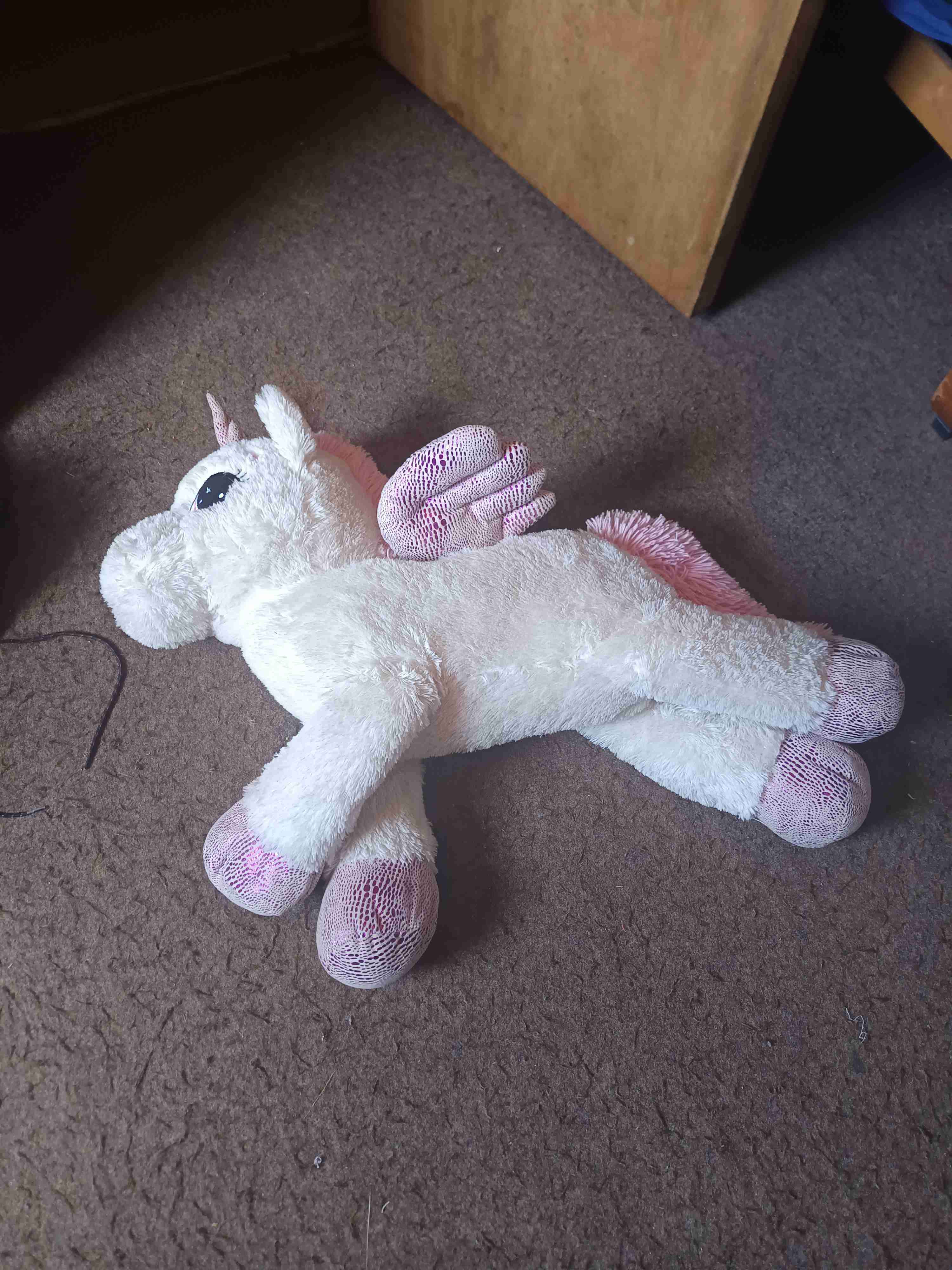 Peluche de unicornio blanco y rosado - miniatura 2