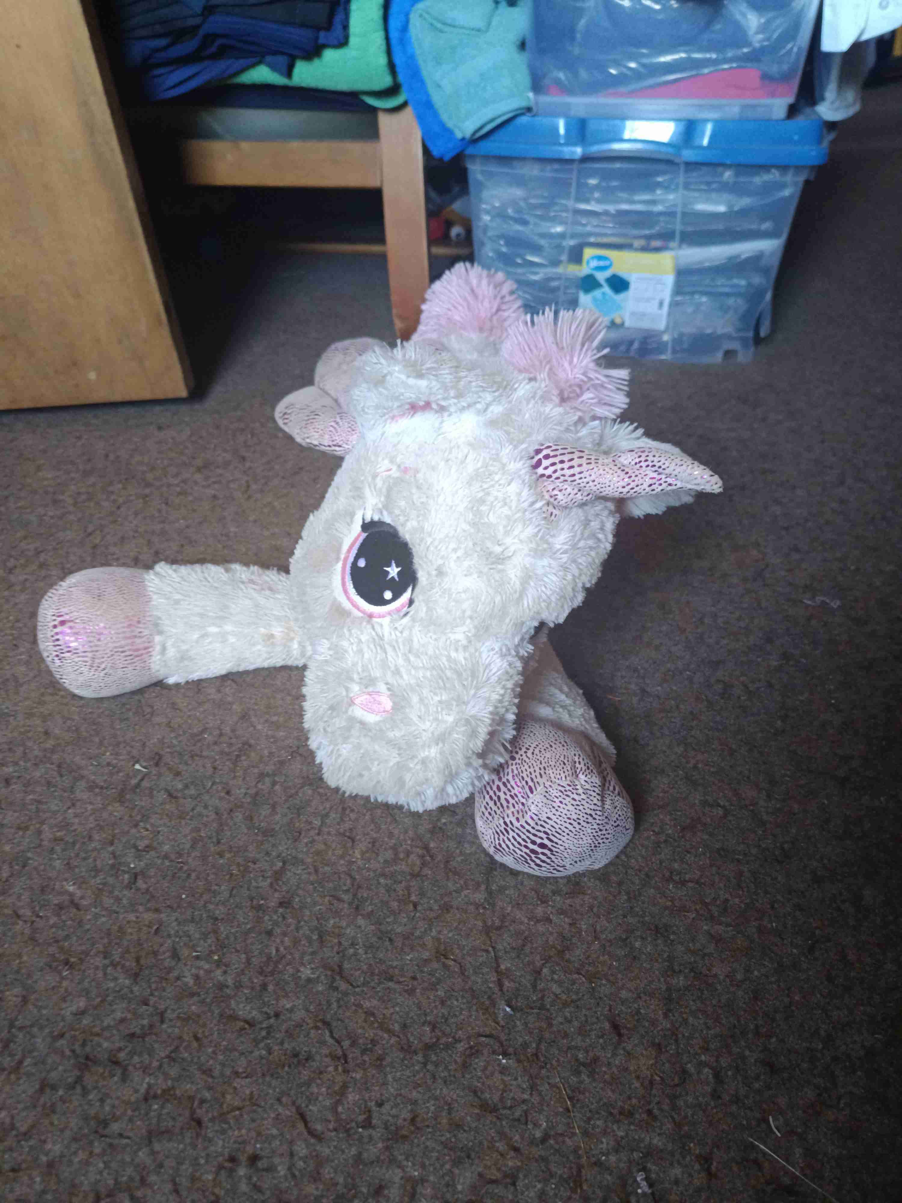 Peluche de unicornio blanco y rosado - miniatura 3