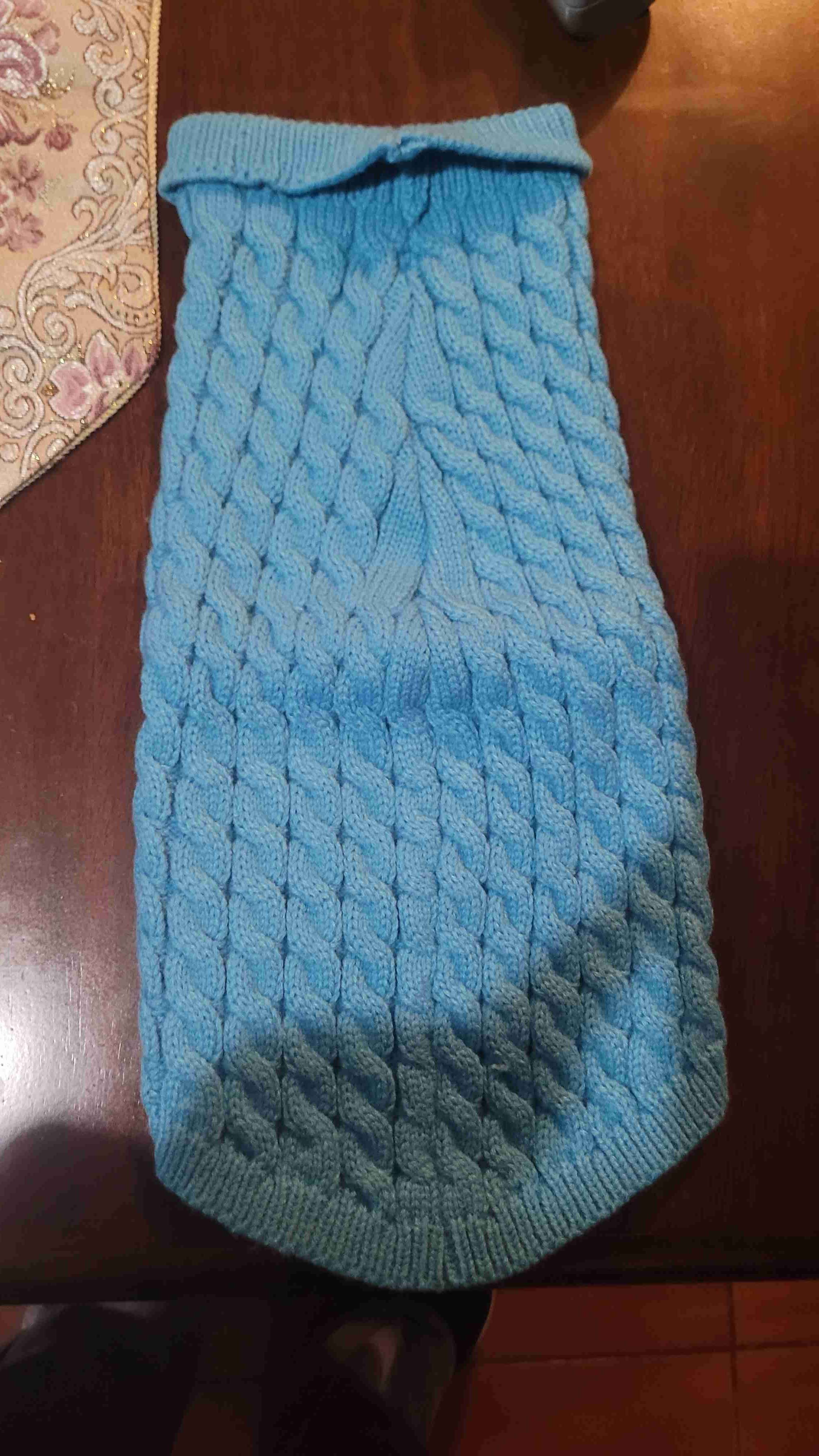 Chaleco azul de lana para perro - miniatura 2