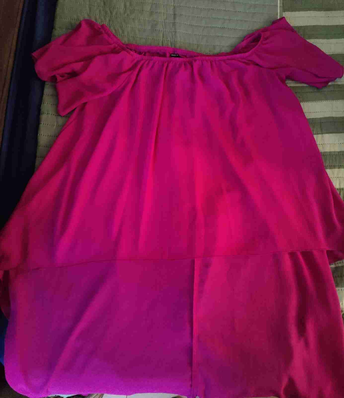 Blusa off shoulder fucsia