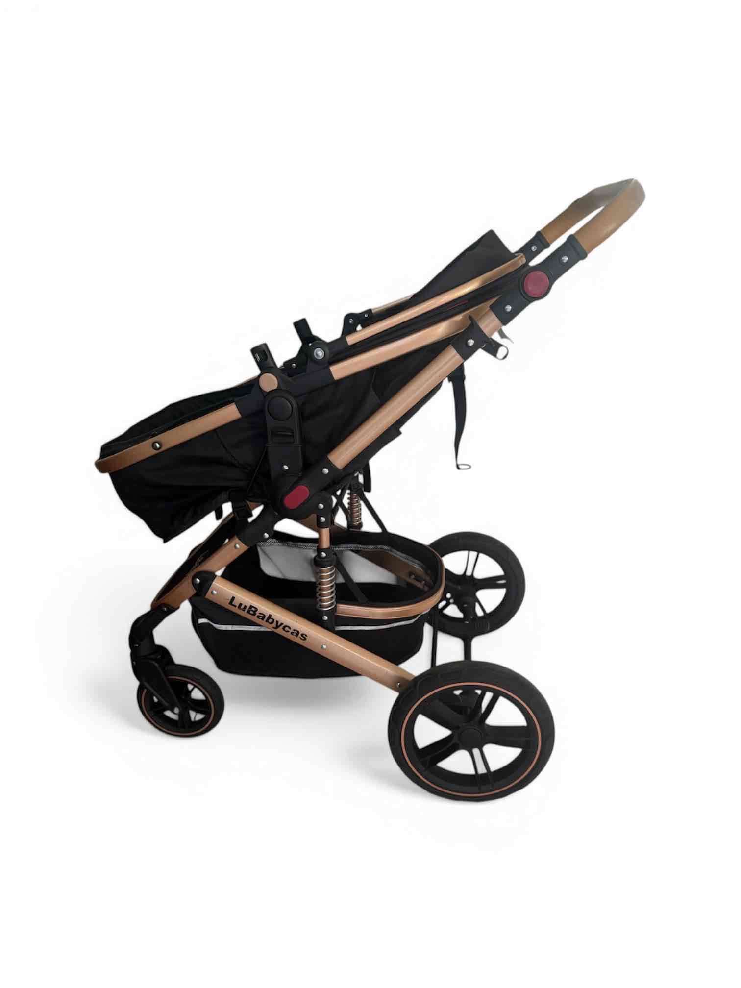 Coche para bebé negro cuna Moisés - miniatura 6