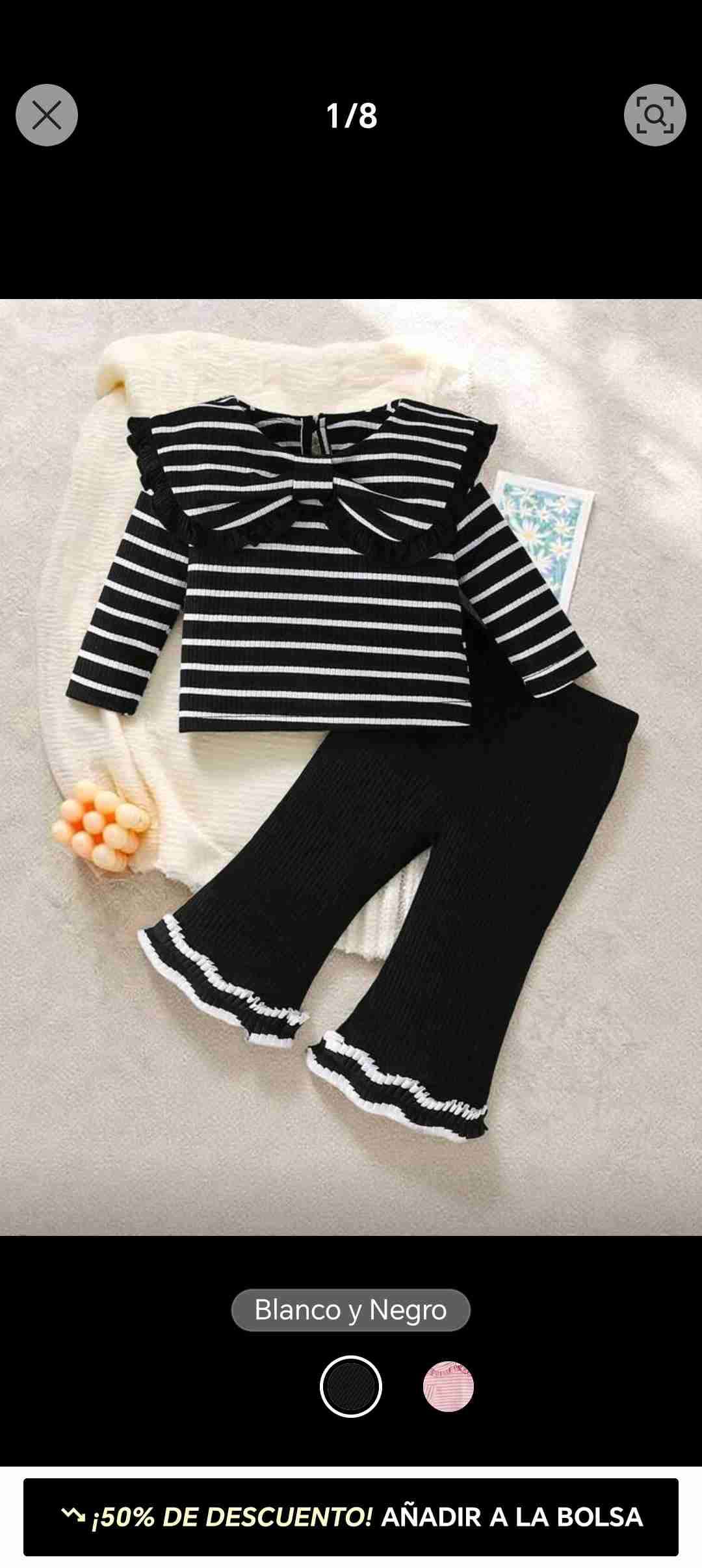 Conjunto infantil blanco y negro