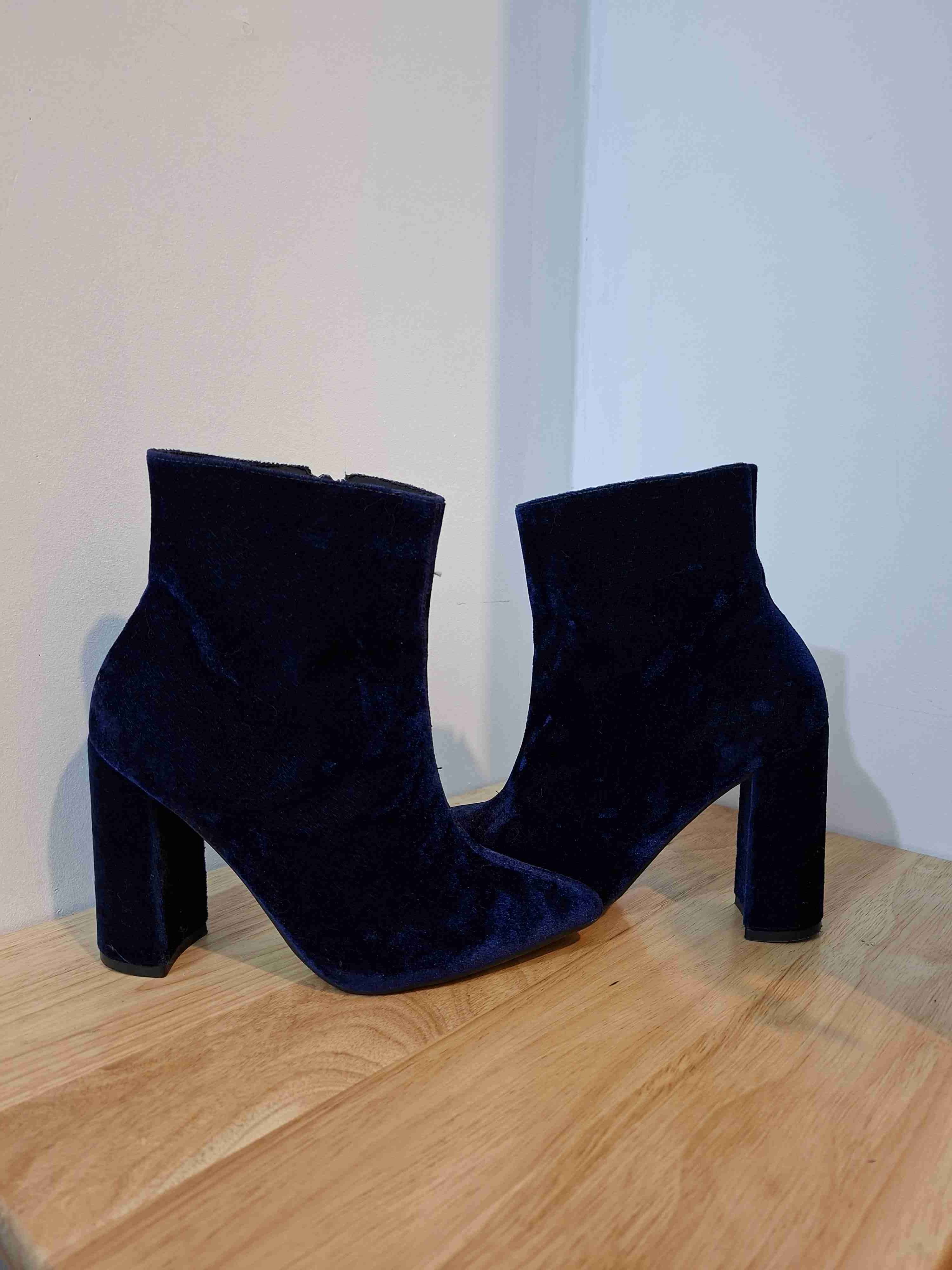 Botines de terciopelo azul ZATZ