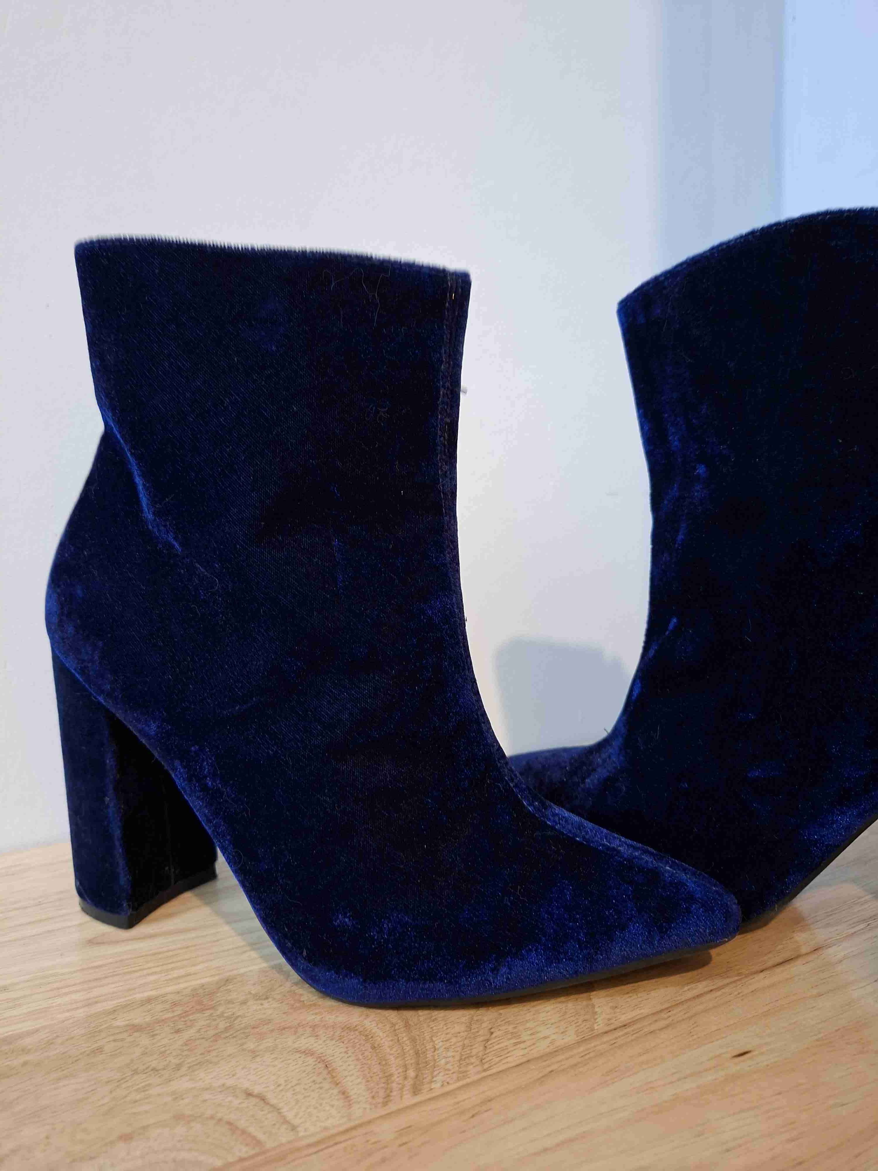 Botines de terciopelo azul ZATZ - miniatura 2