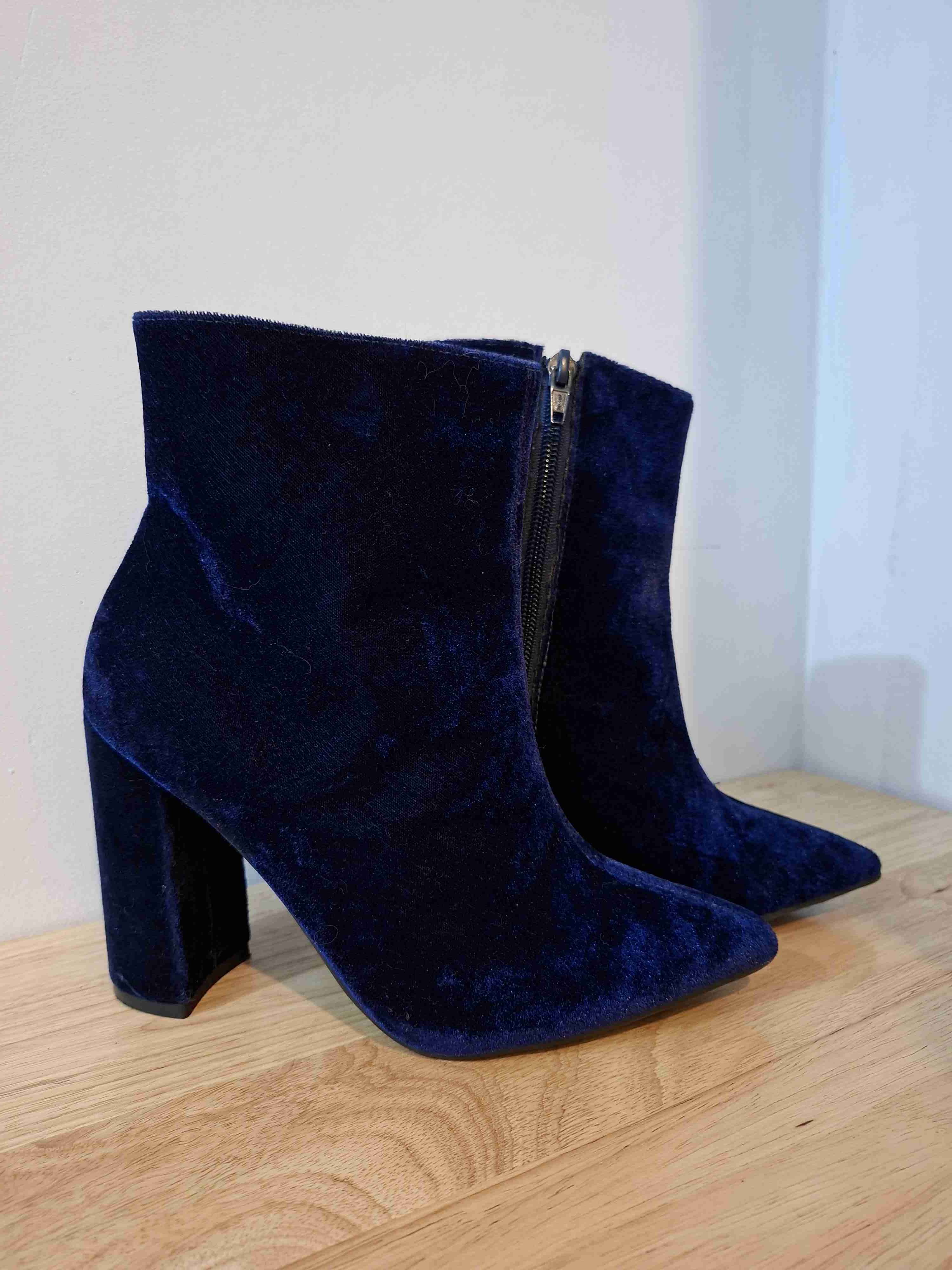 Botines de terciopelo azul ZATZ - miniatura 4