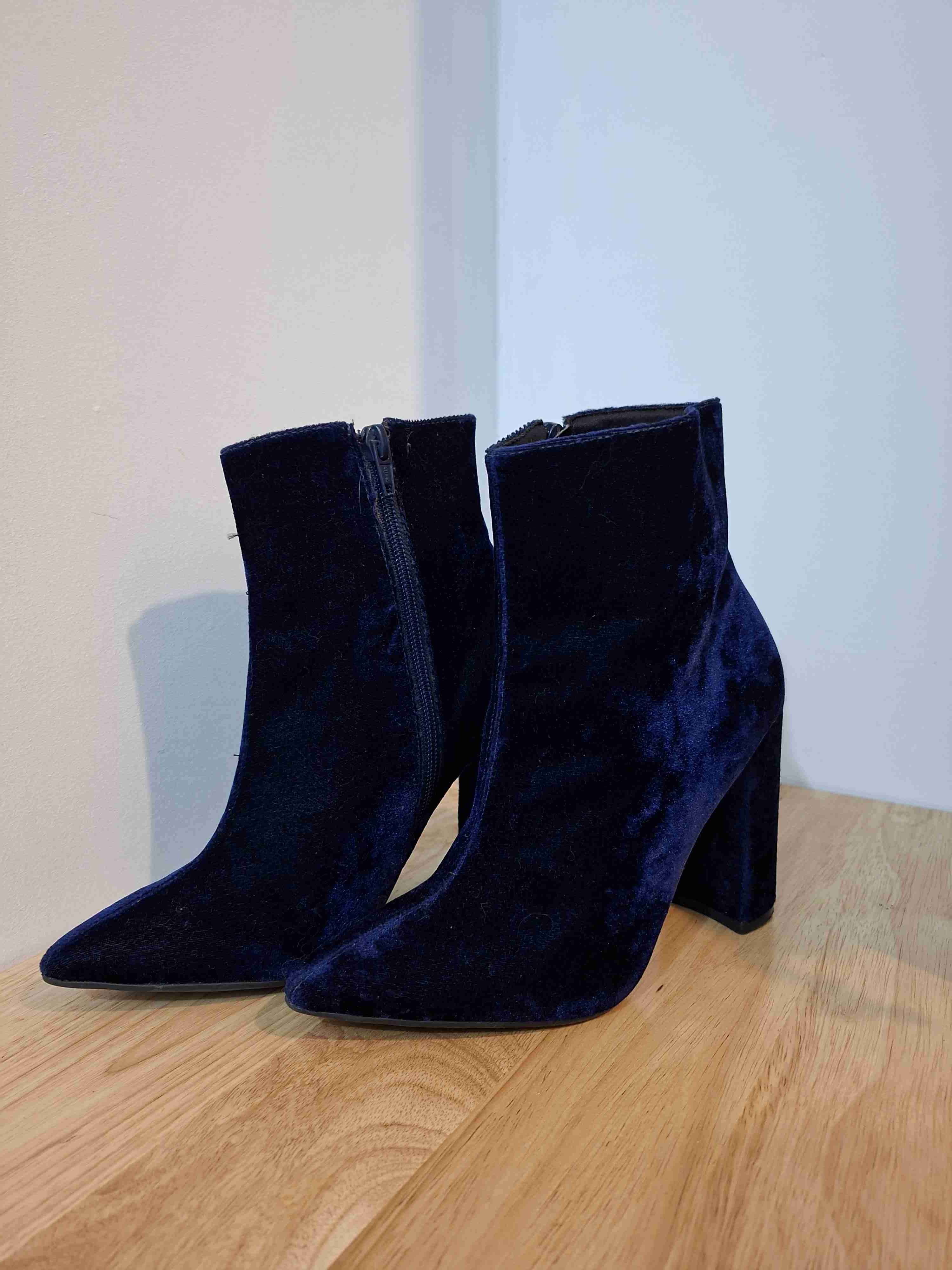 Botines de terciopelo azul ZATZ - miniatura 5