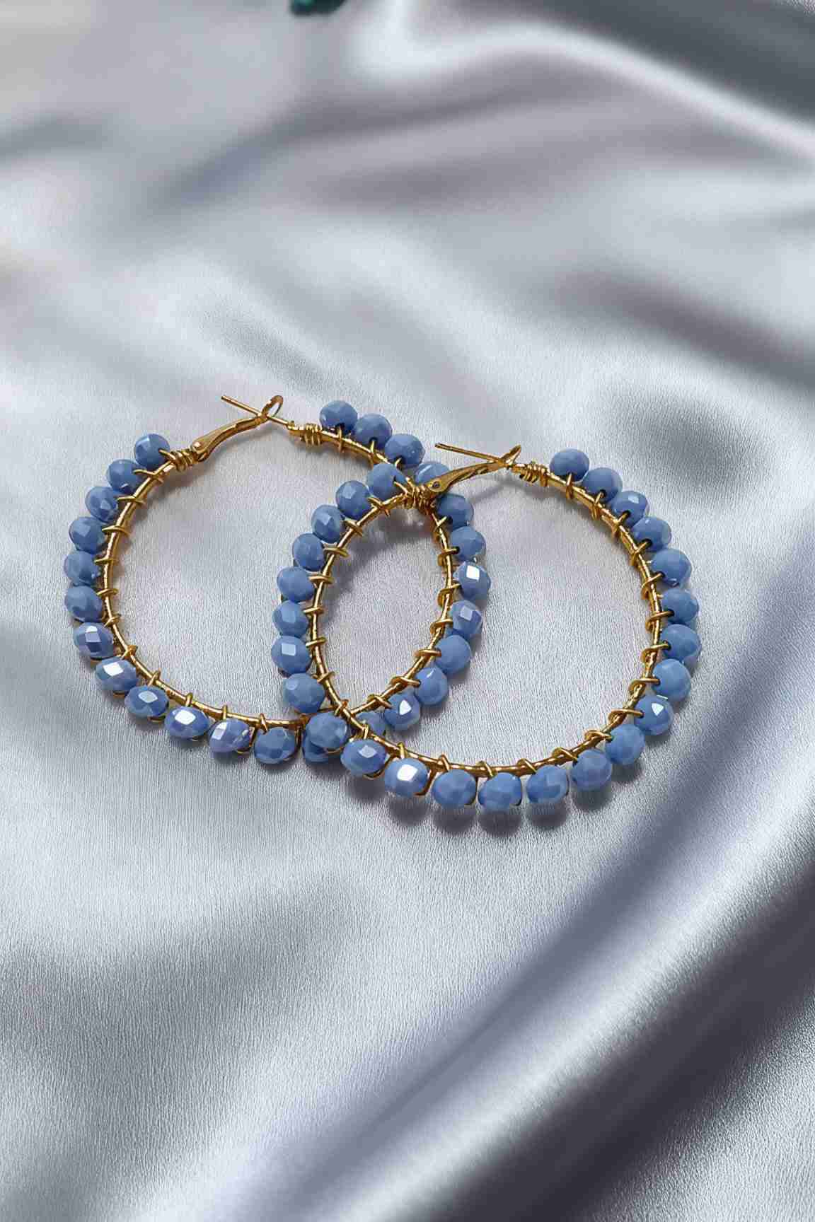 Aros argollas de acero y cristales fantasía - miniatura 2