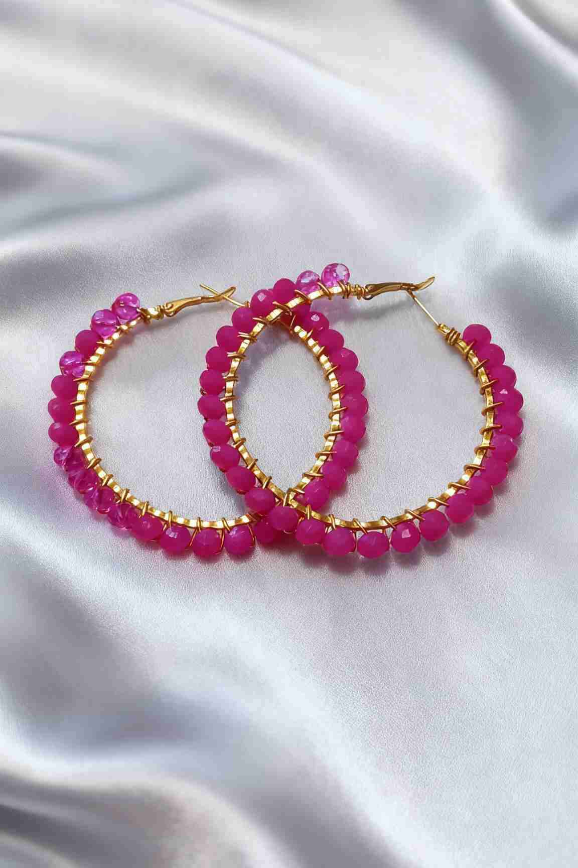 Aros argollas de acero y cristales fantasía - miniatura 3