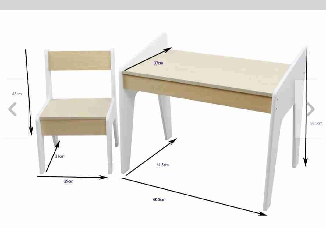 Escritorio infantil con silla blanca - miniatura 2