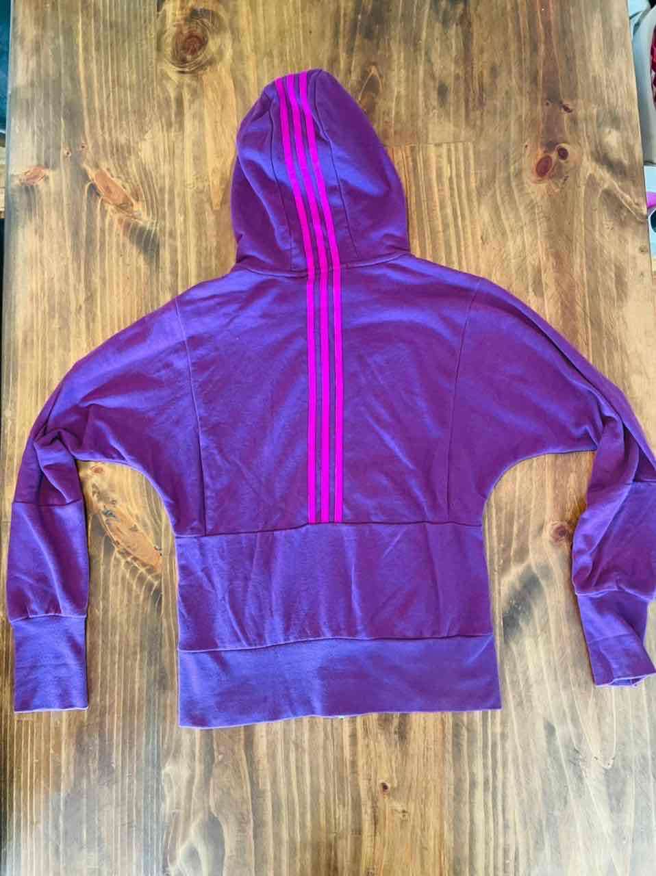 Polerón morado con capucha Adidas,talla S - miniatura 2