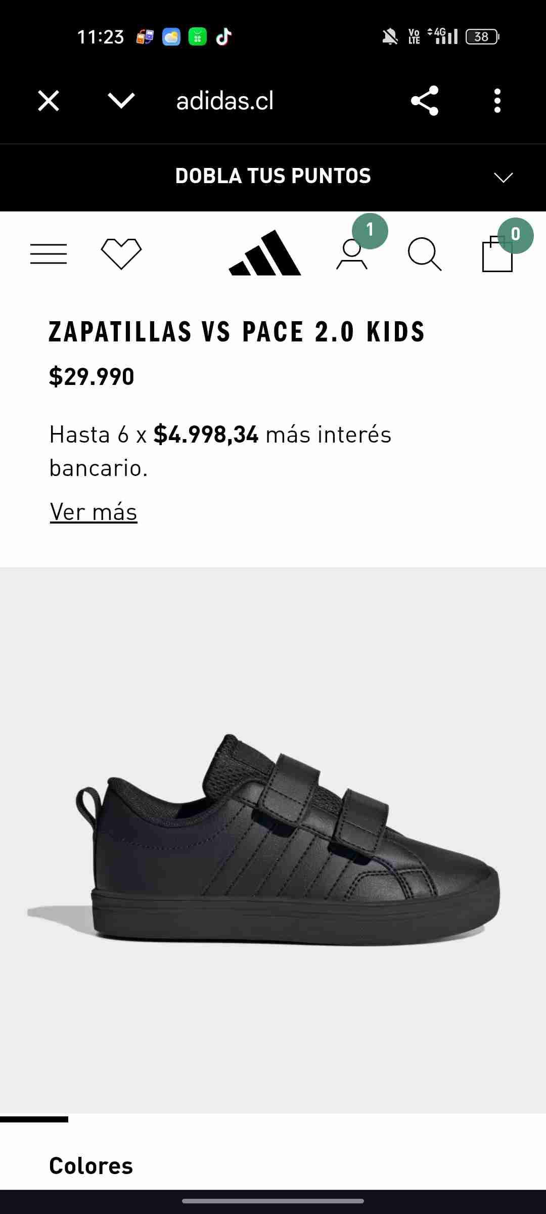 Zapatillas Adidas negras talla 32 - miniatura 2