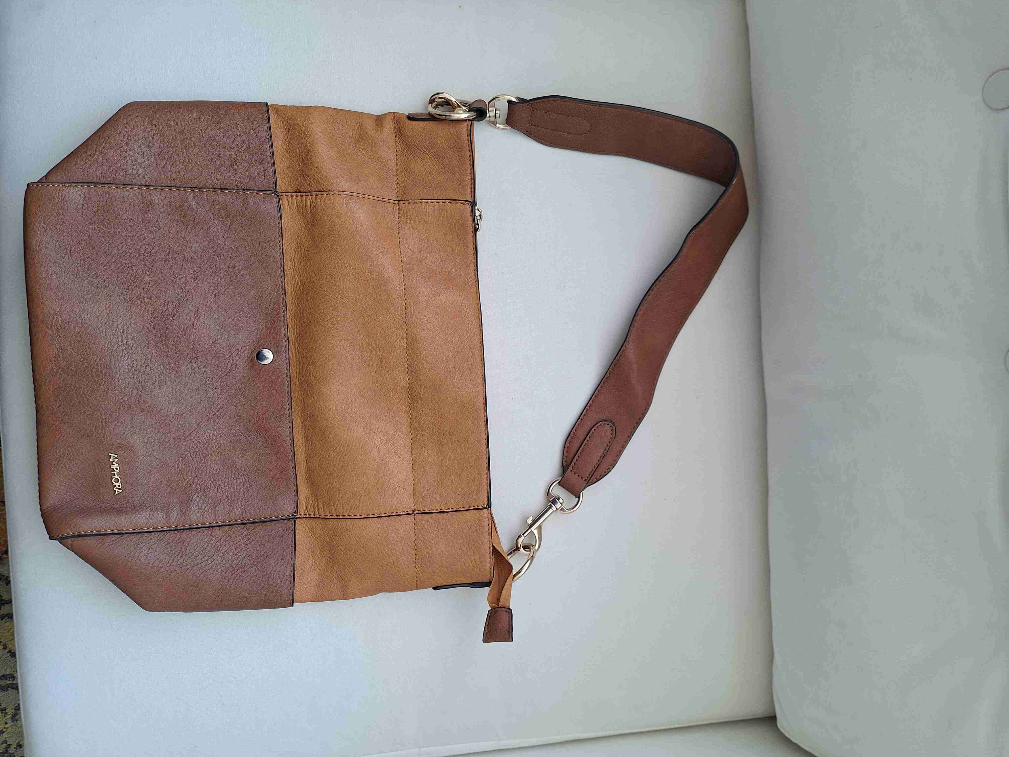 Bolso de cuero bicolor Amphora