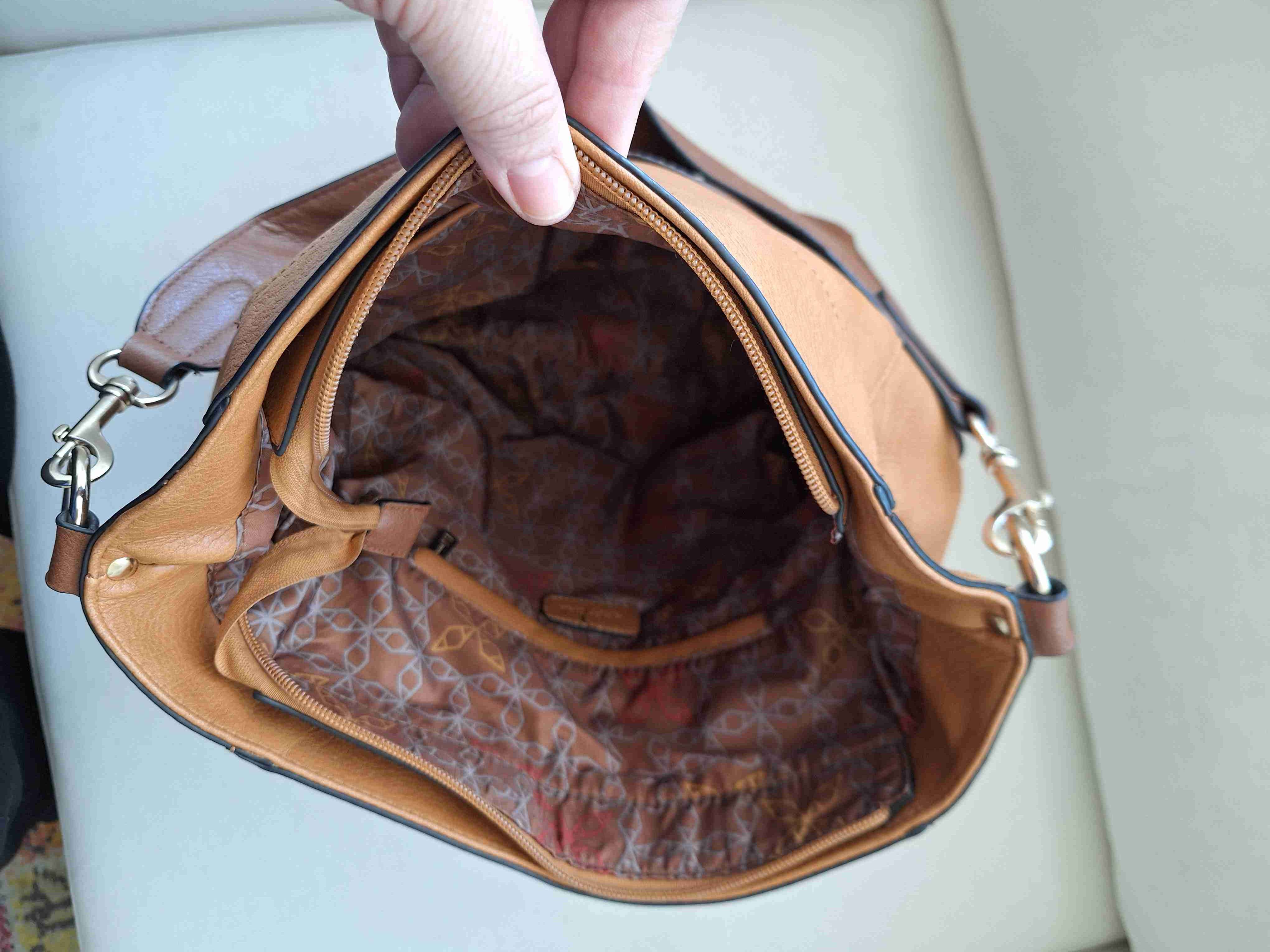 Bolso de cuero bicolor Amphora - miniatura 3