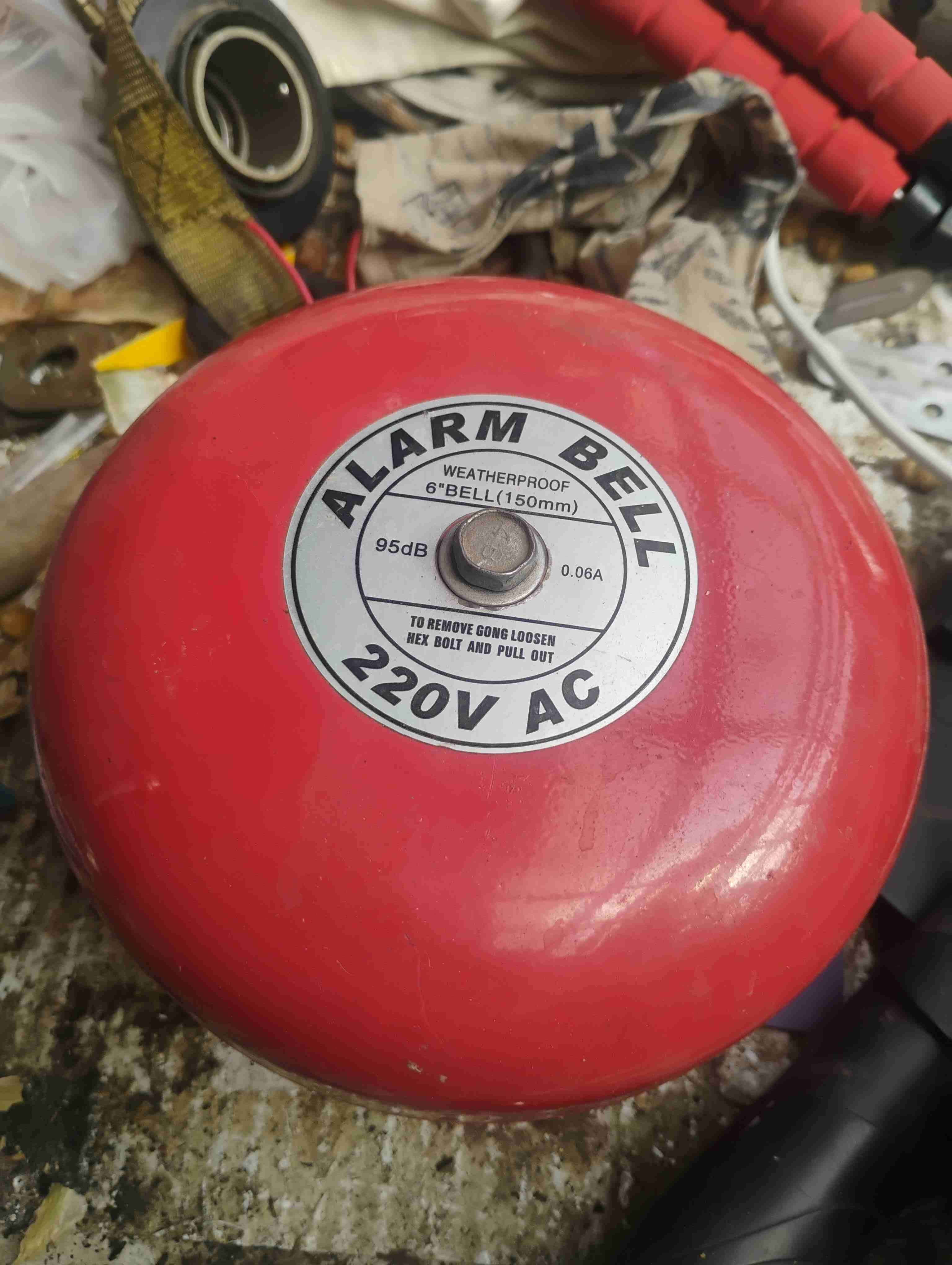 Campana de alarma 150mm roja