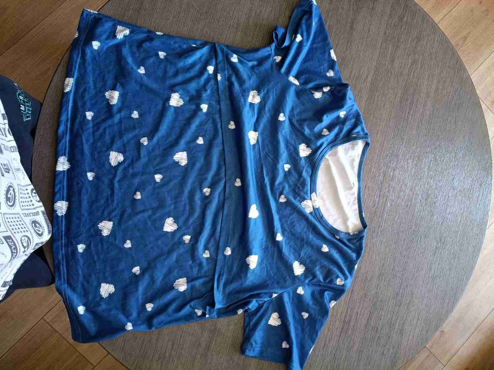 Pijama maternidad embarazo azul con corazones
