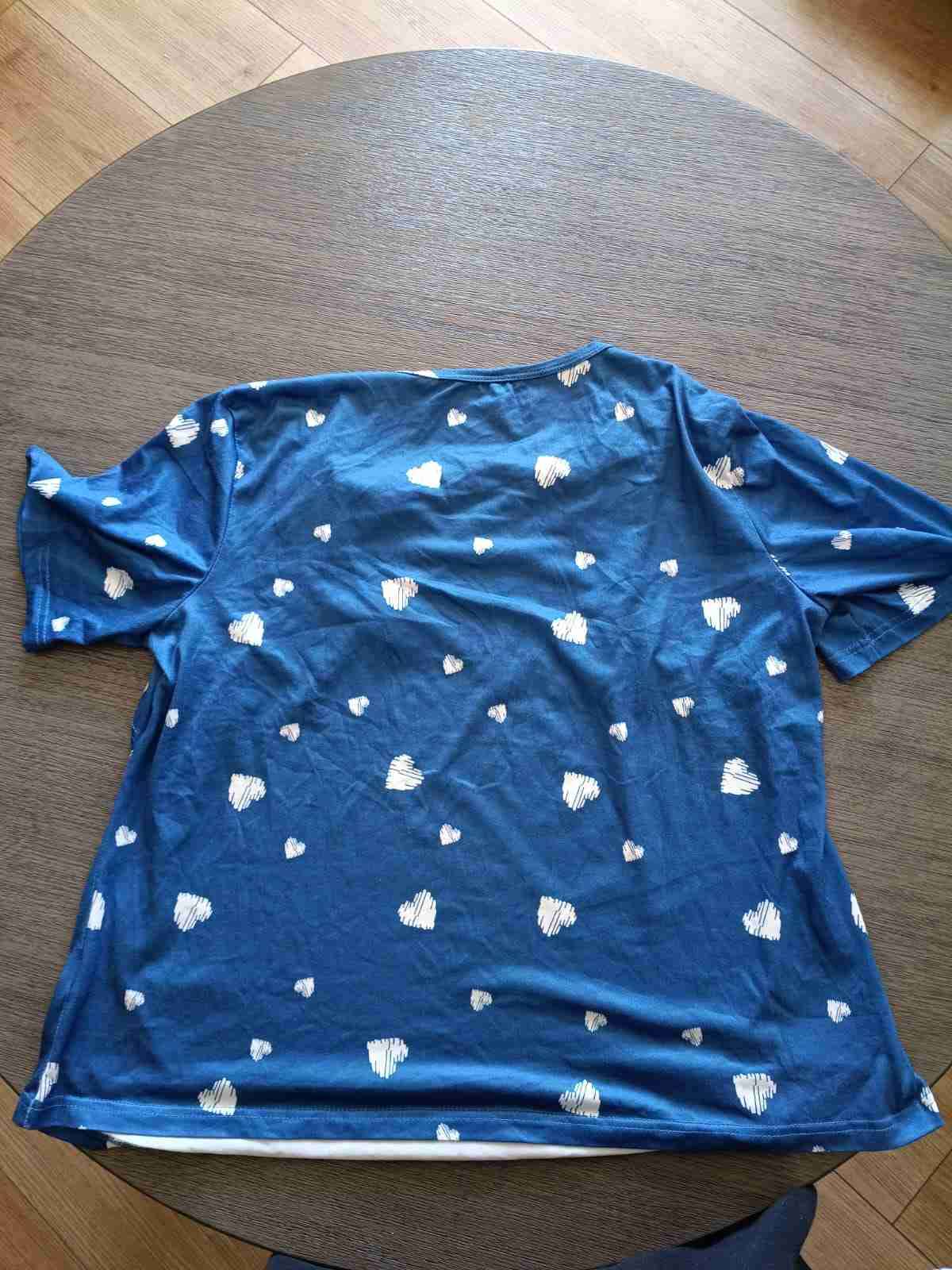 Pijama maternidad embarazo azul con corazones - miniatura 2