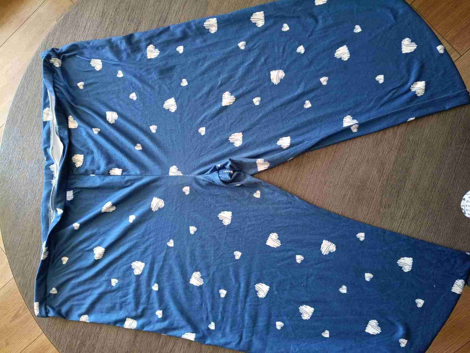 Pijama maternidad embarazo azul con corazones - miniatura 4