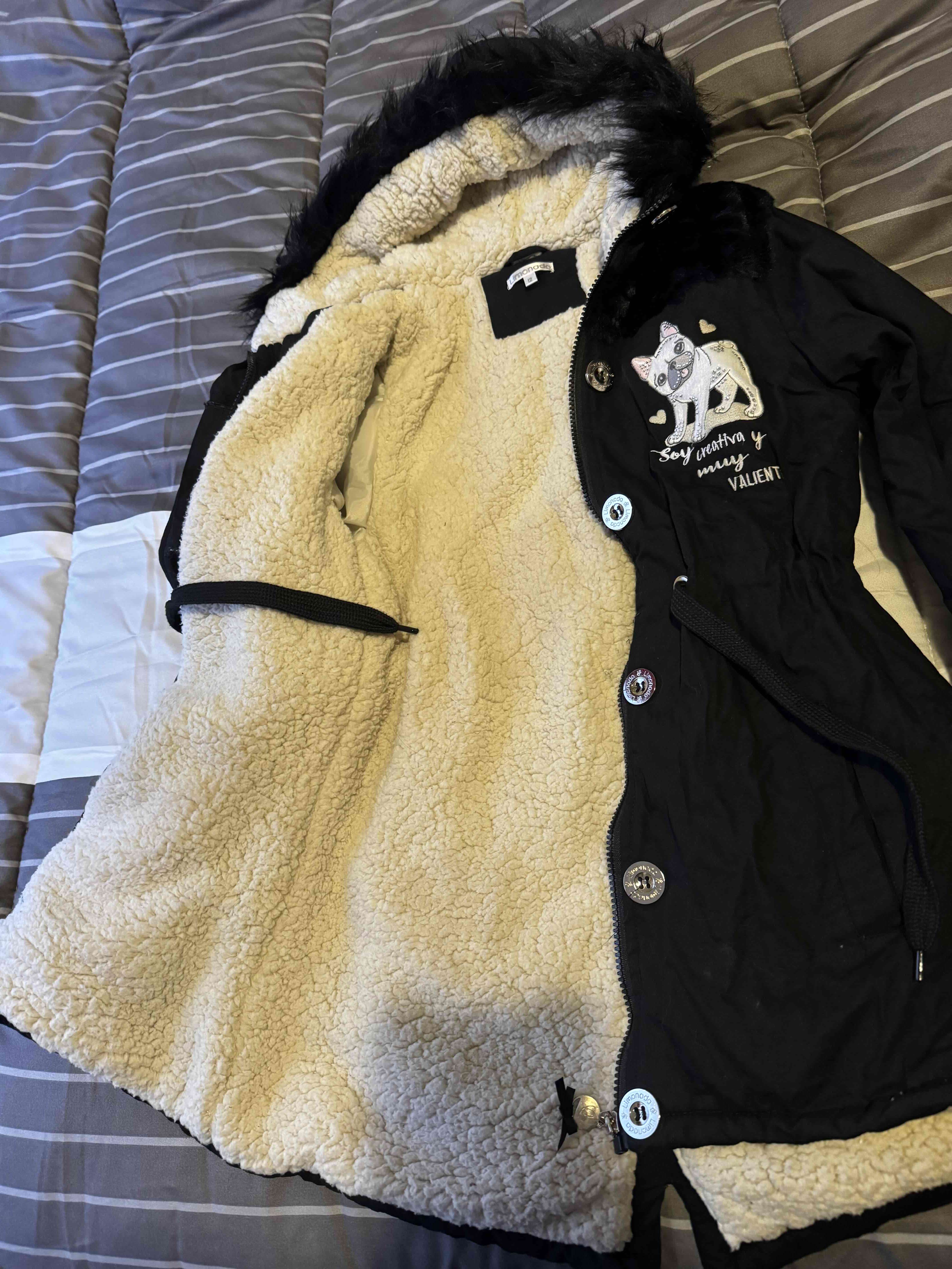 Chaqueta niña negra con capucha LIMONADA - miniatura 2