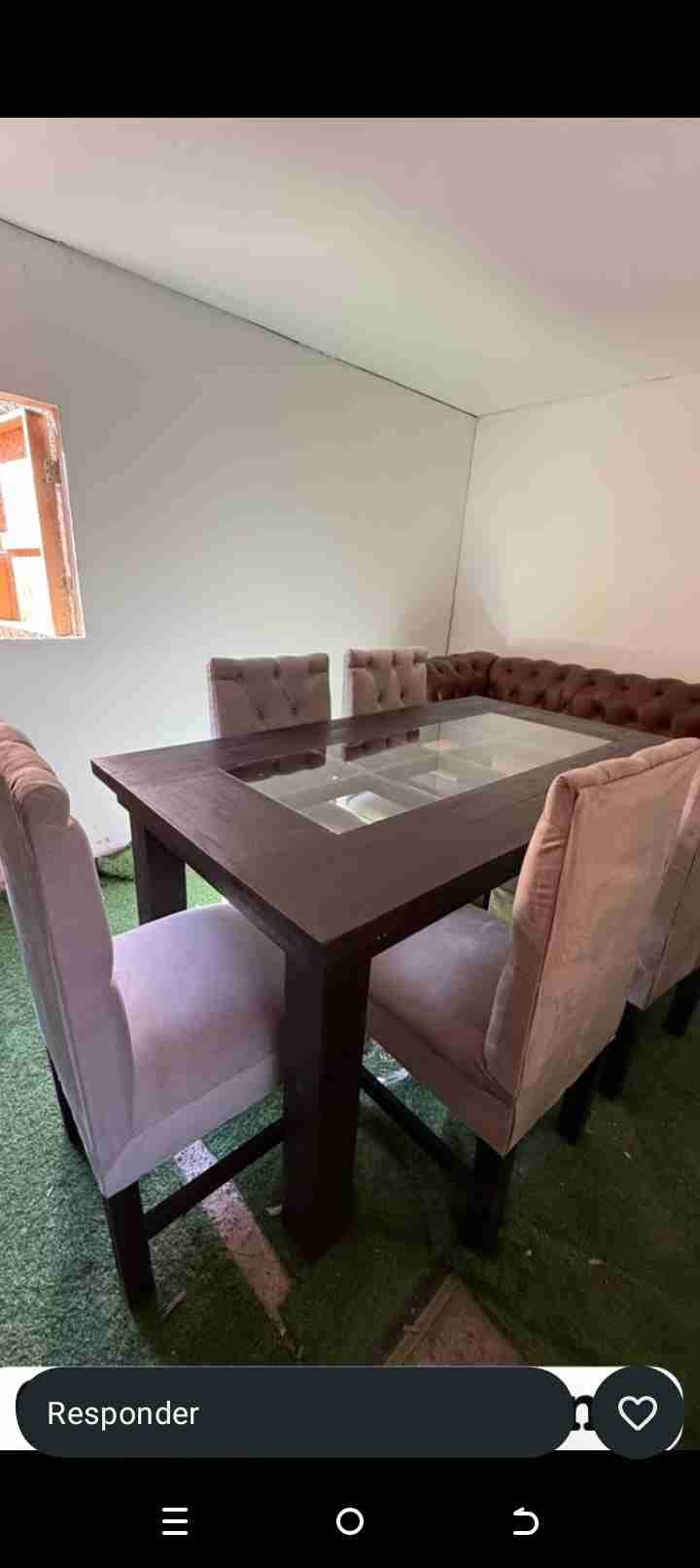 Juego comedor mesa vidrio