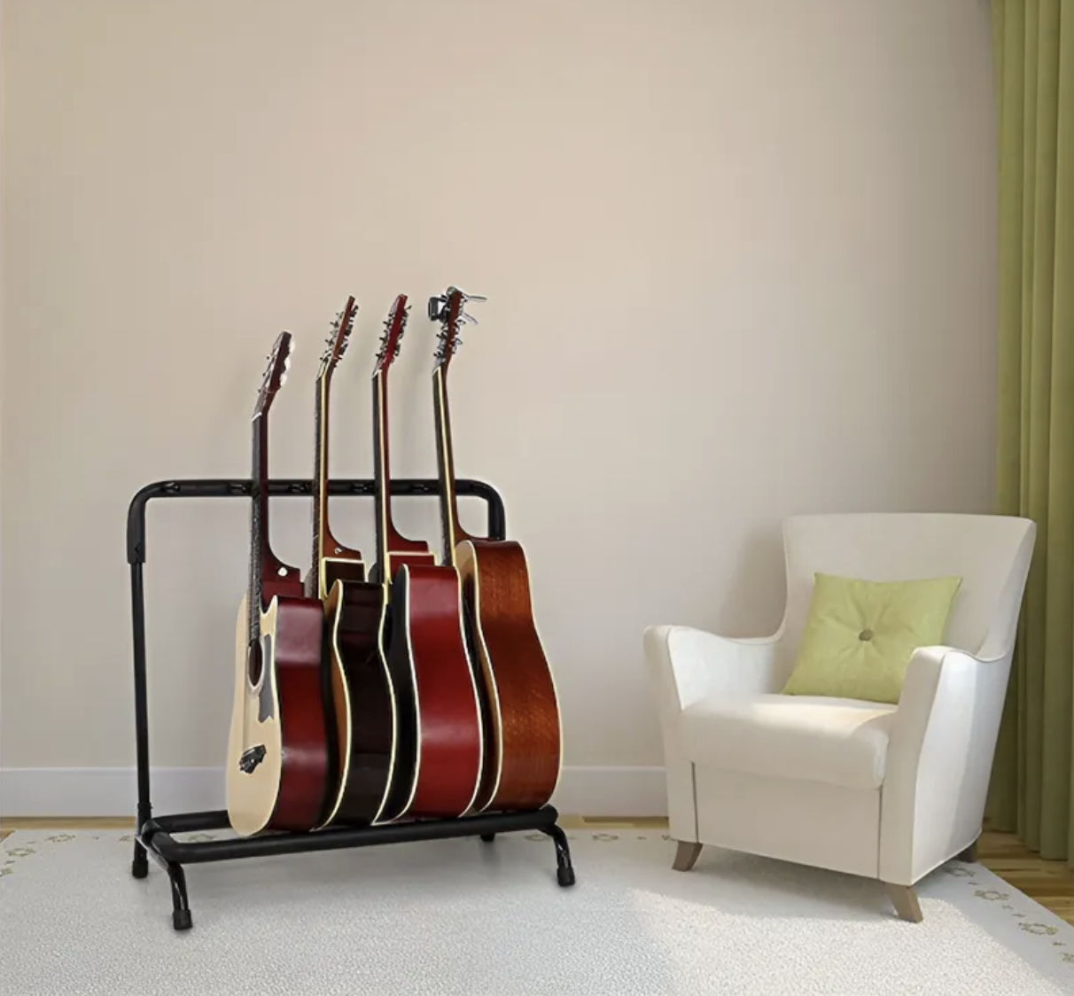 Soporte de guitarras metálico negro - miniatura 2