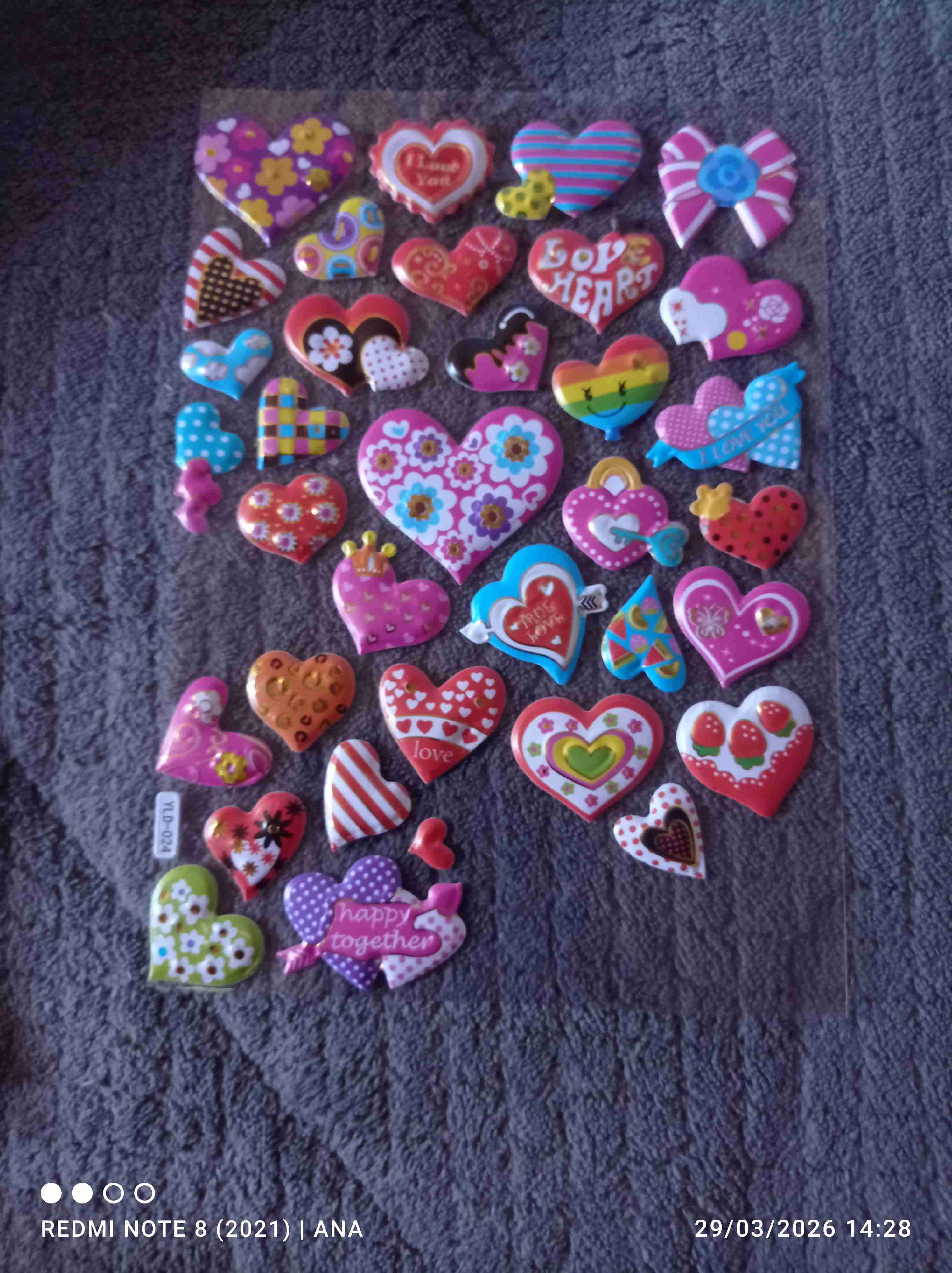 Láminas de stickers de corazones - miniatura 2