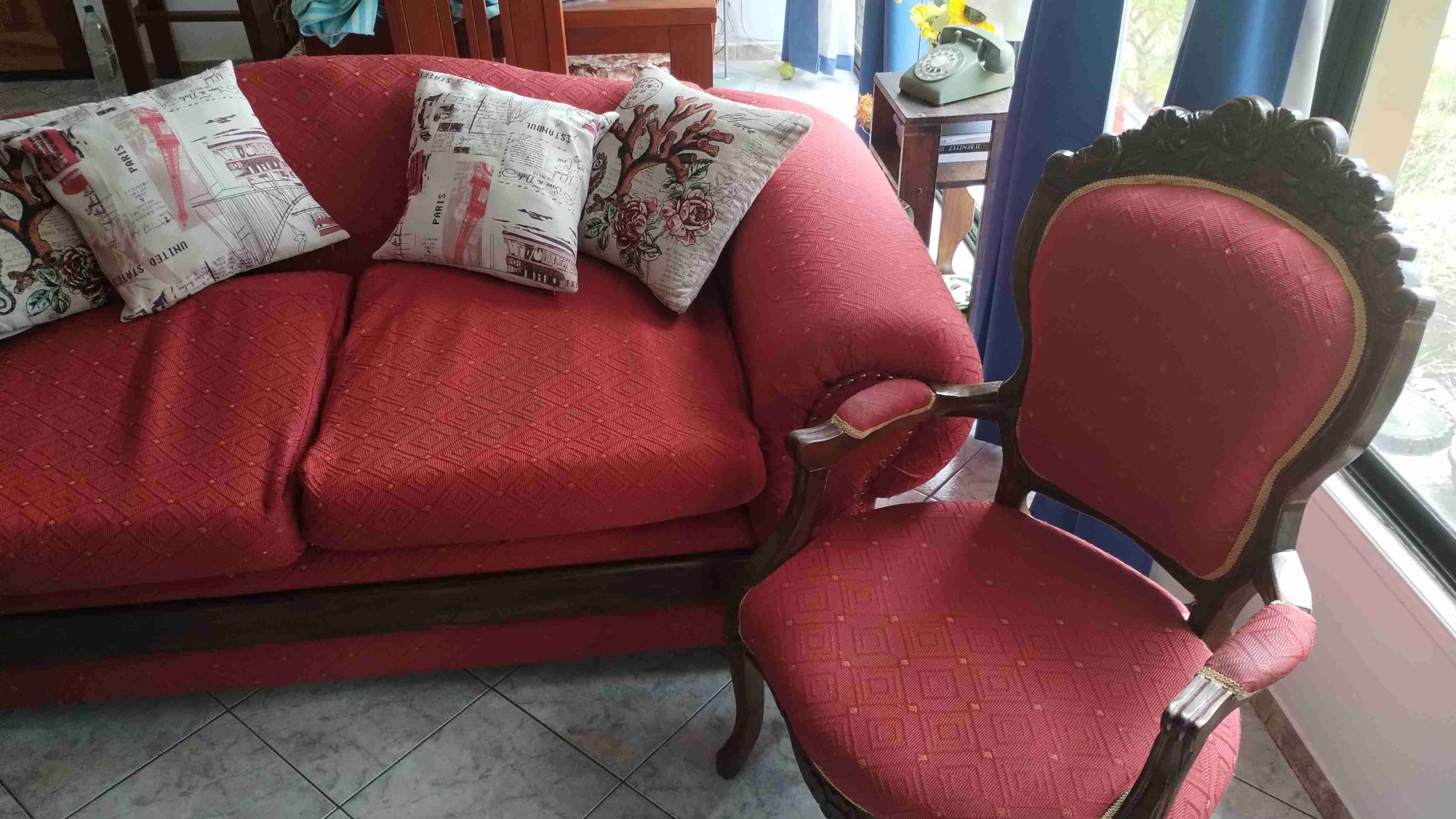 Juego de sofá y sillones vintage - miniatura 2