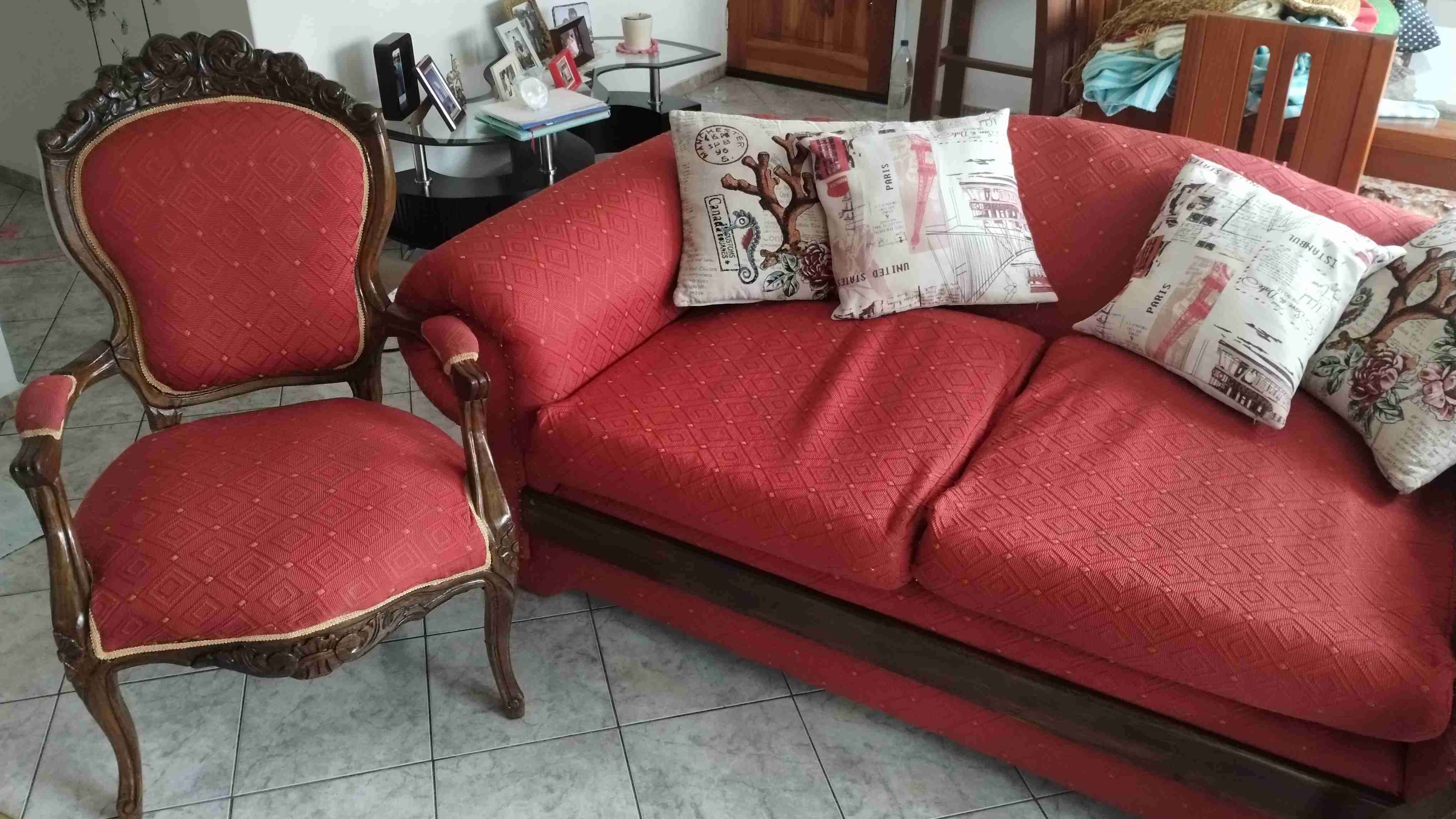 Juego de sofá y sillones vintage - miniatura 3