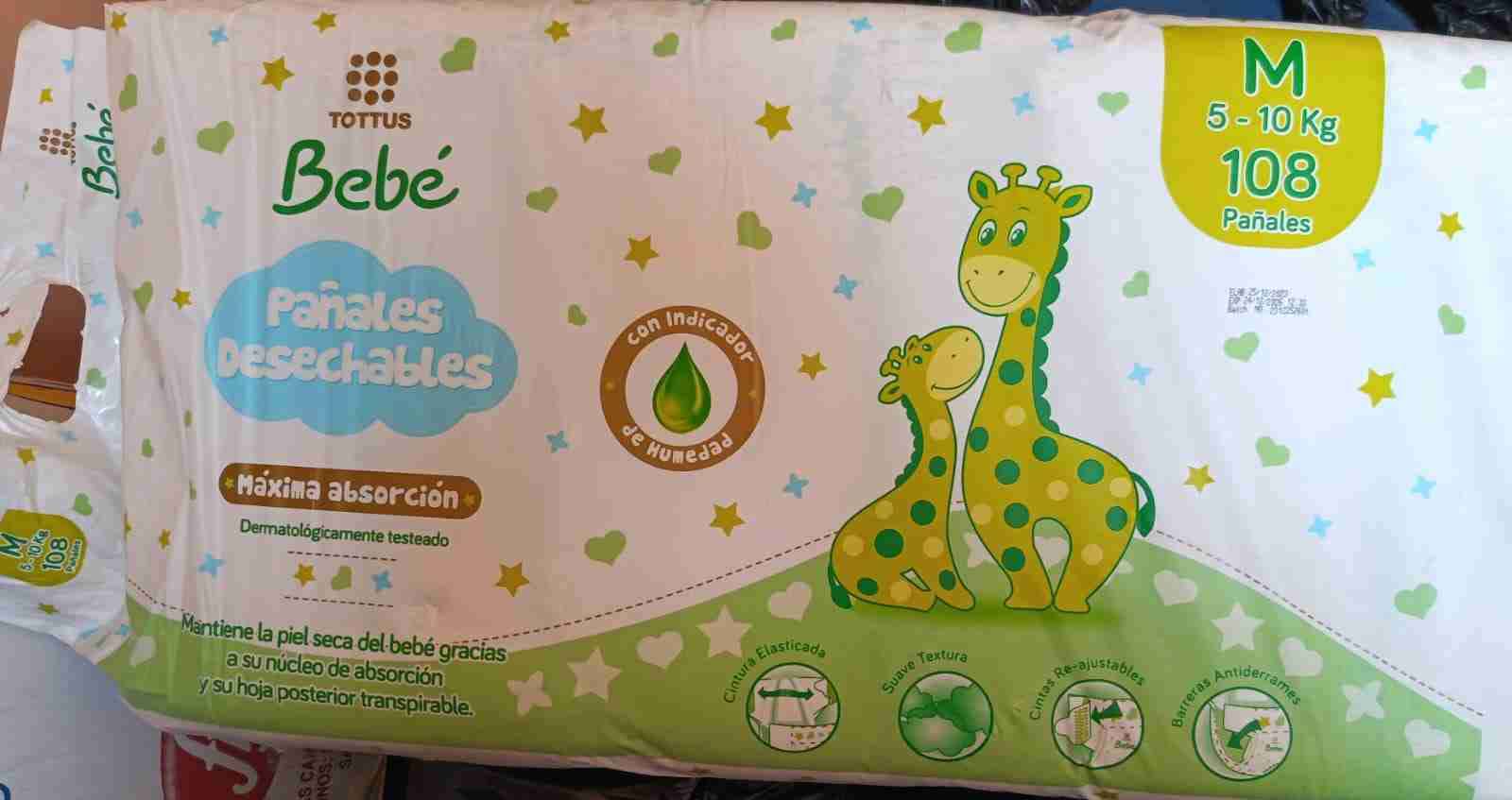 Pañales desechables Tottus 108 unidades