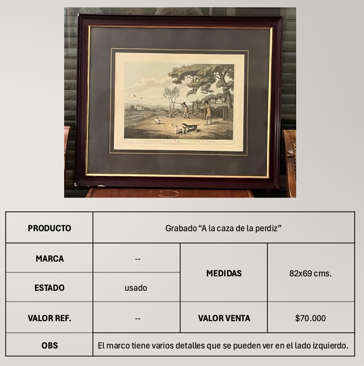 Grabado 'A la caza de la perdiz'