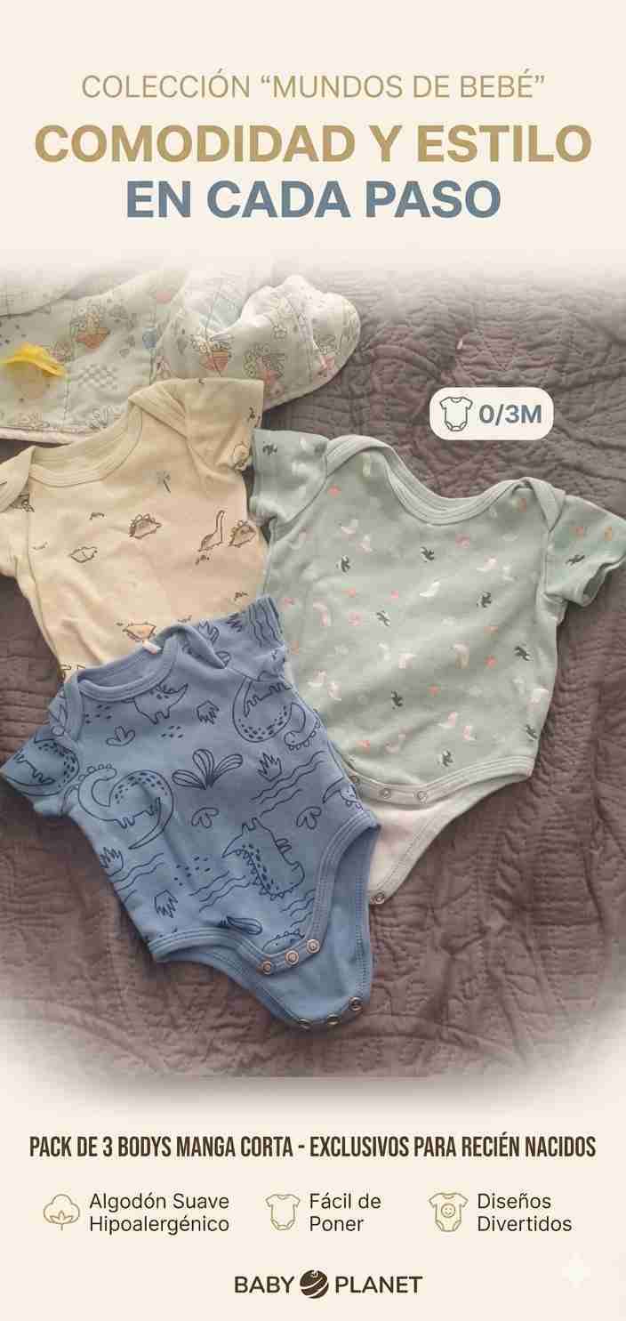 Pack de 3 bodys bebé