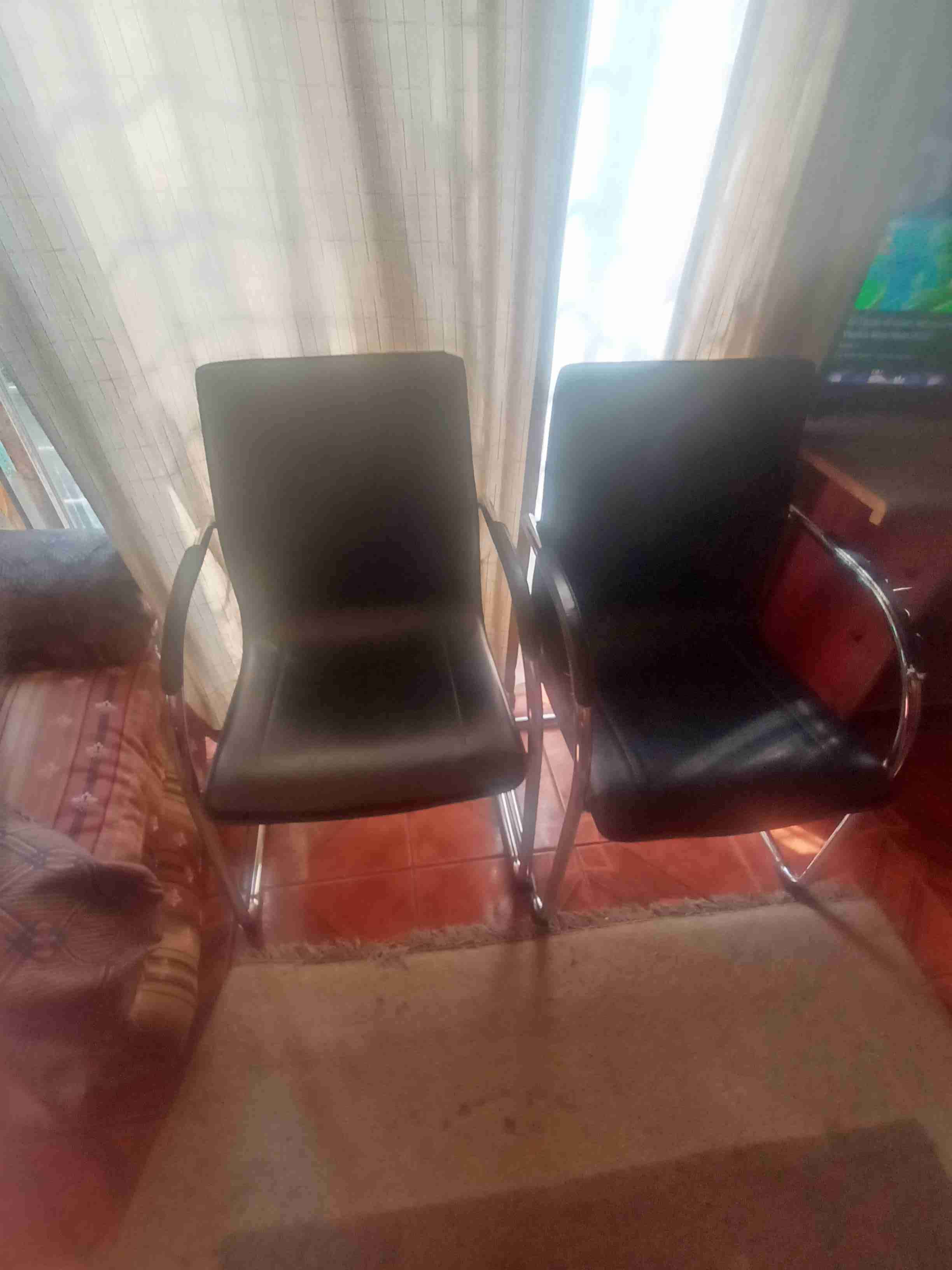 Par de sillas con estructura metálica