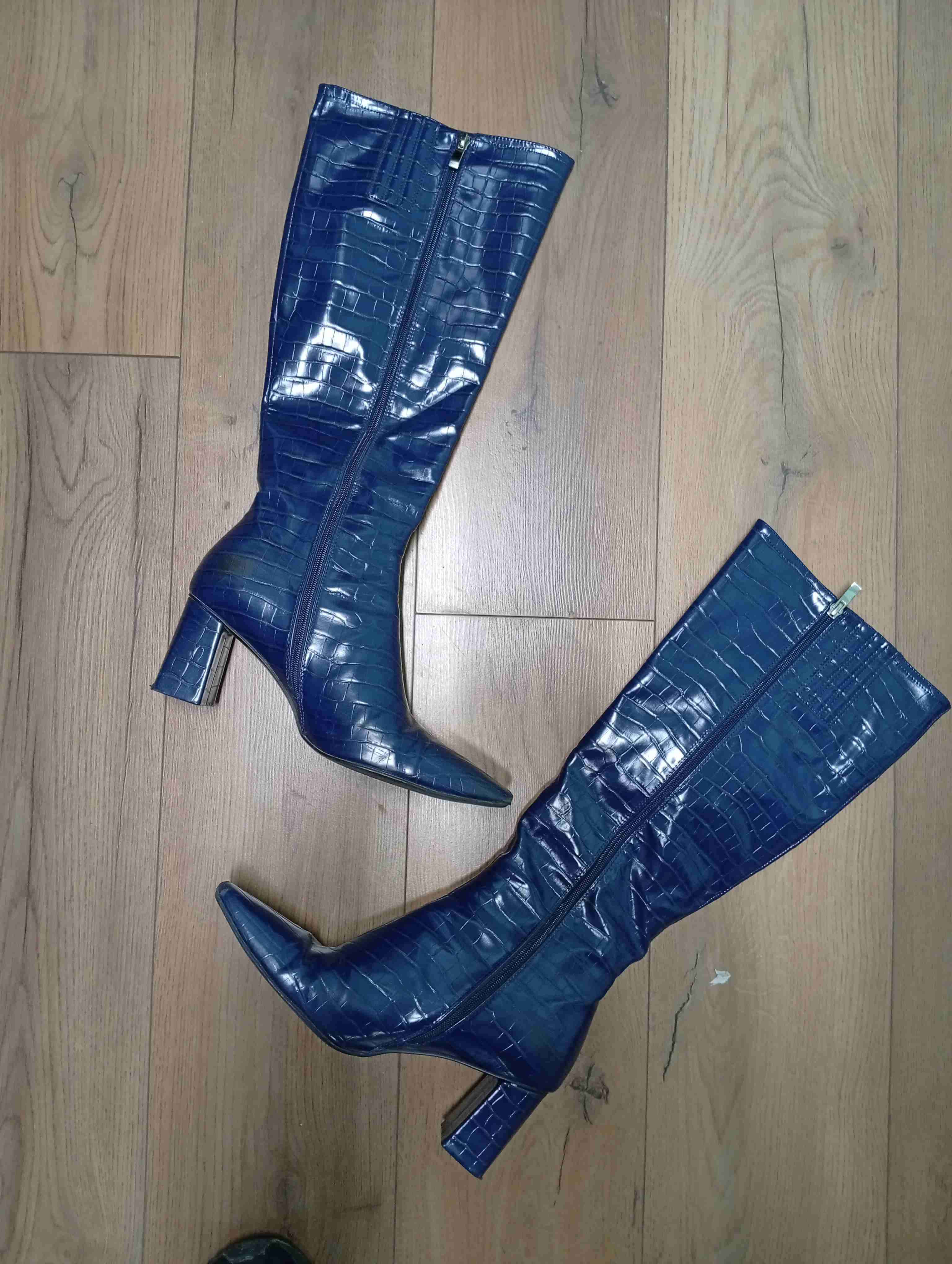 Botas azules de charol! 42! - miniatura 2