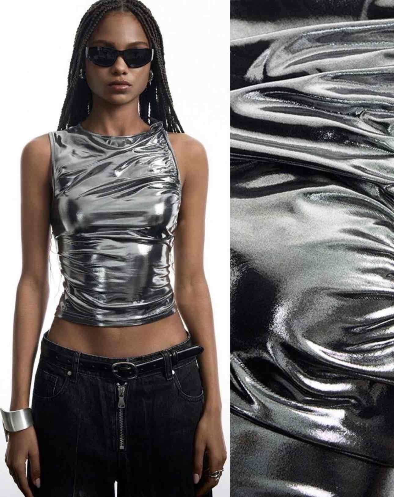 Top metálico sin mangas