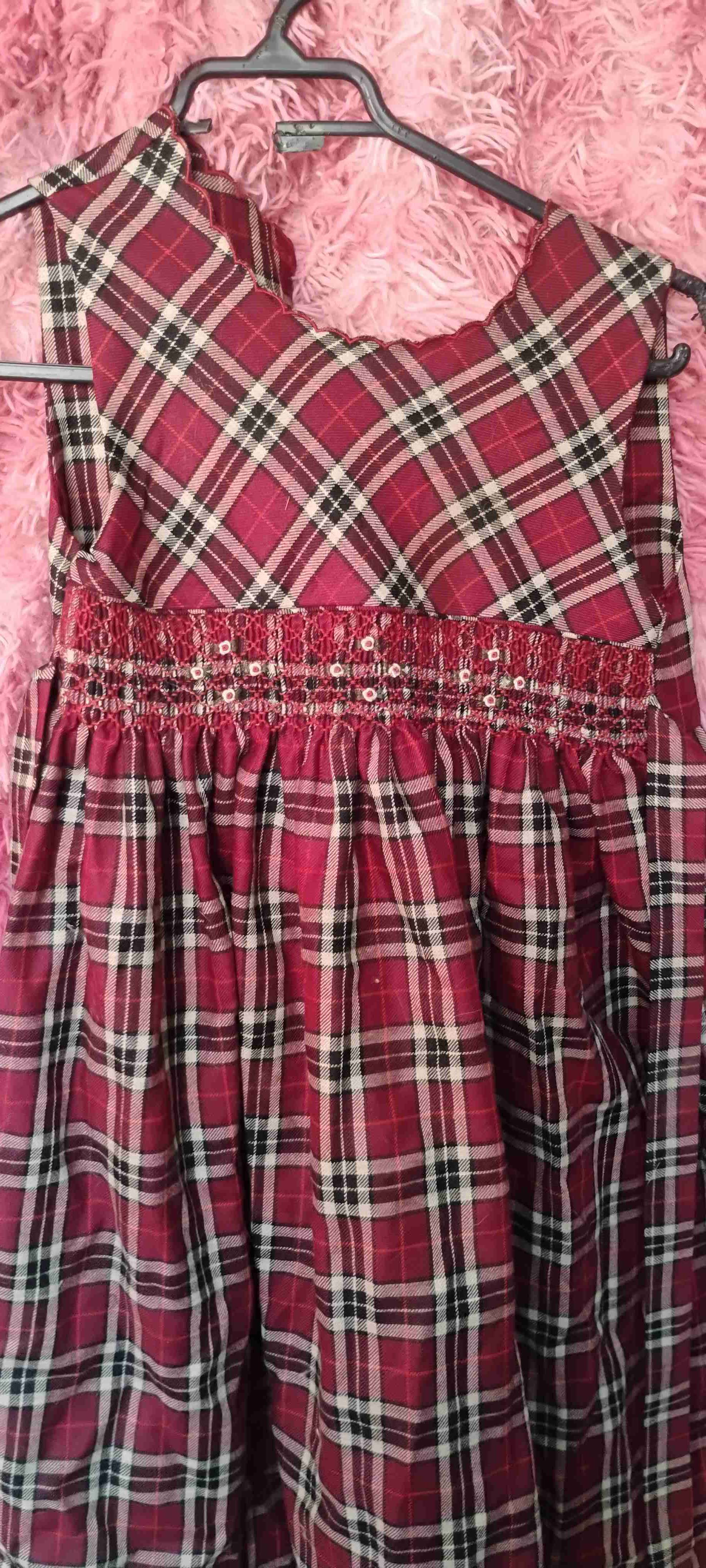 Vestido escocés rojo para niñas