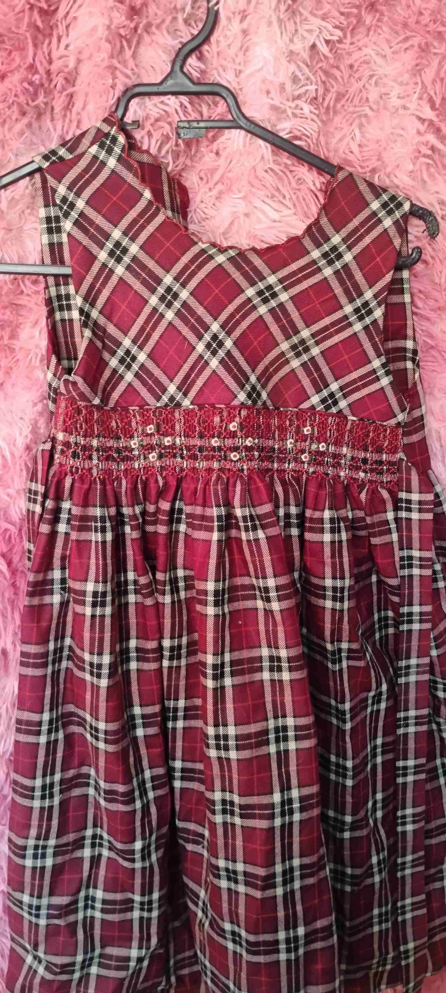 Vestido escocés rojo para niñas - miniatura 2