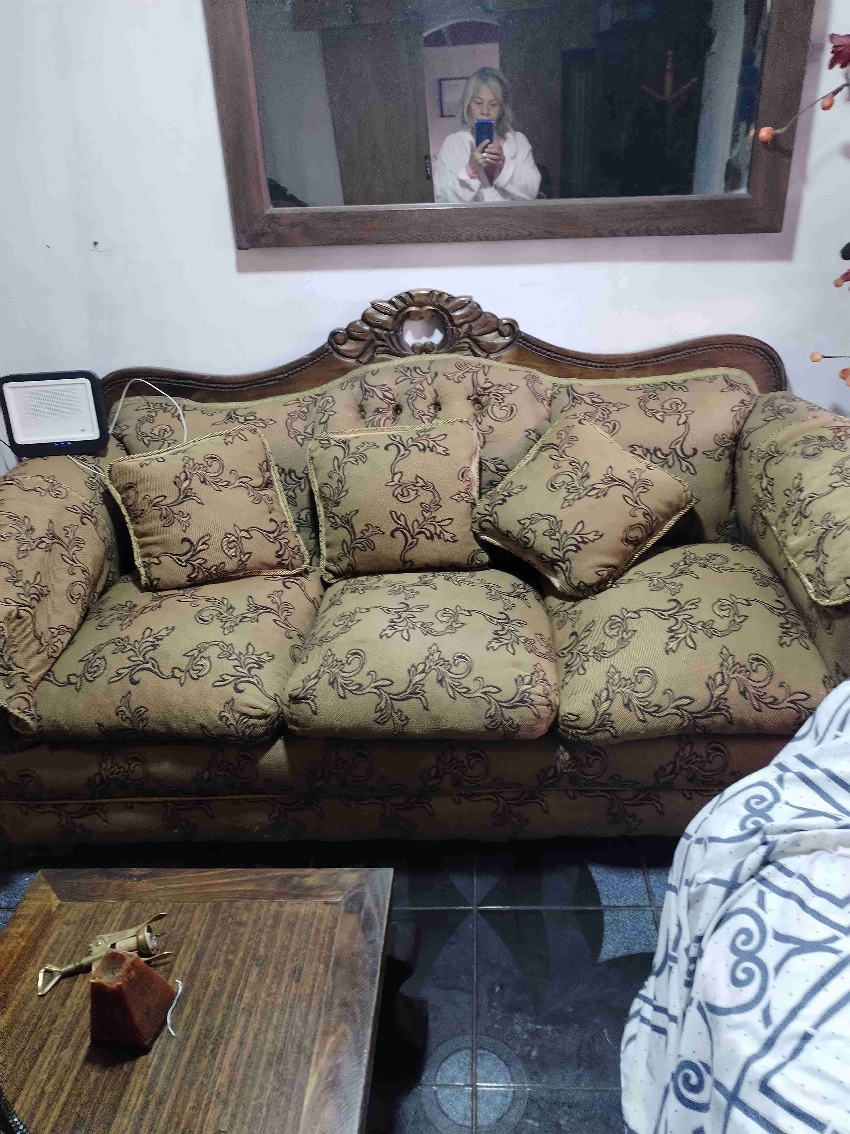 Sofá clásico con cojines - miniatura 2