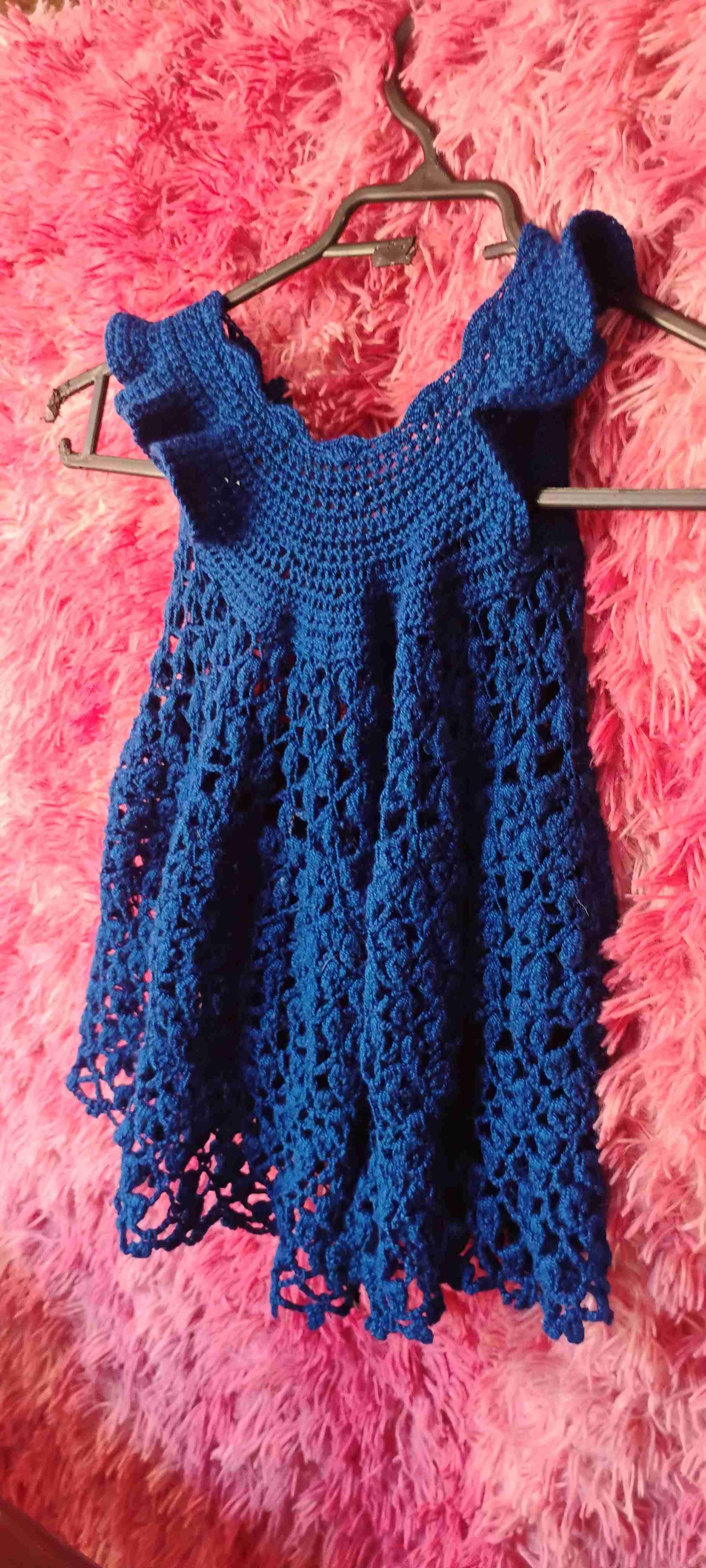 Vestido de crochet azul