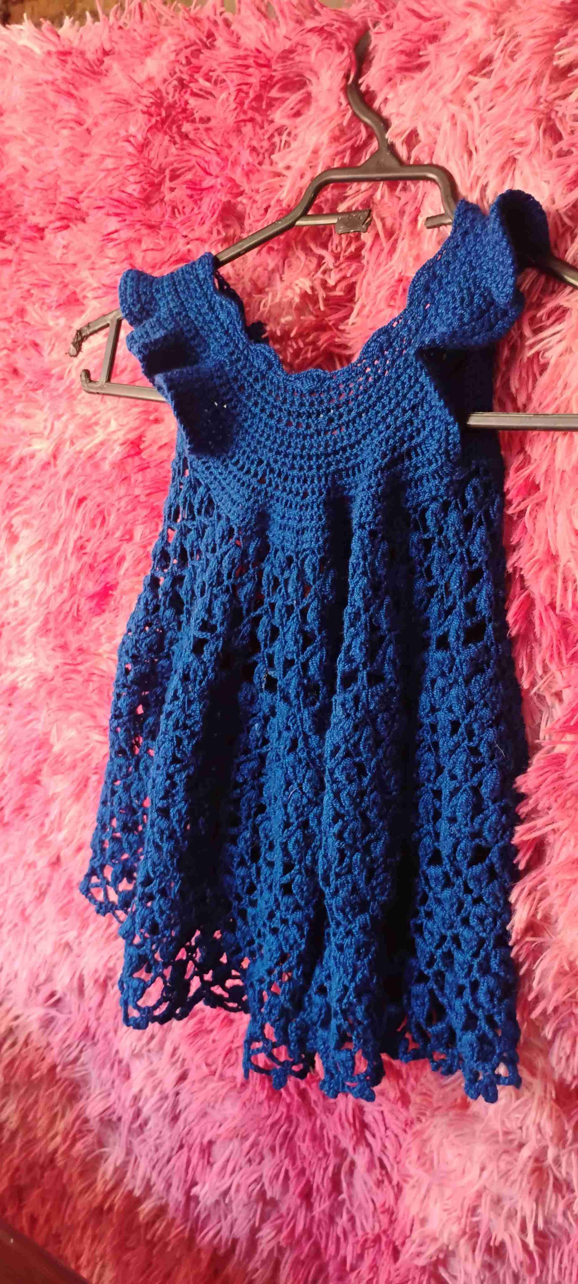 Vestido de crochet azul - miniatura 2
