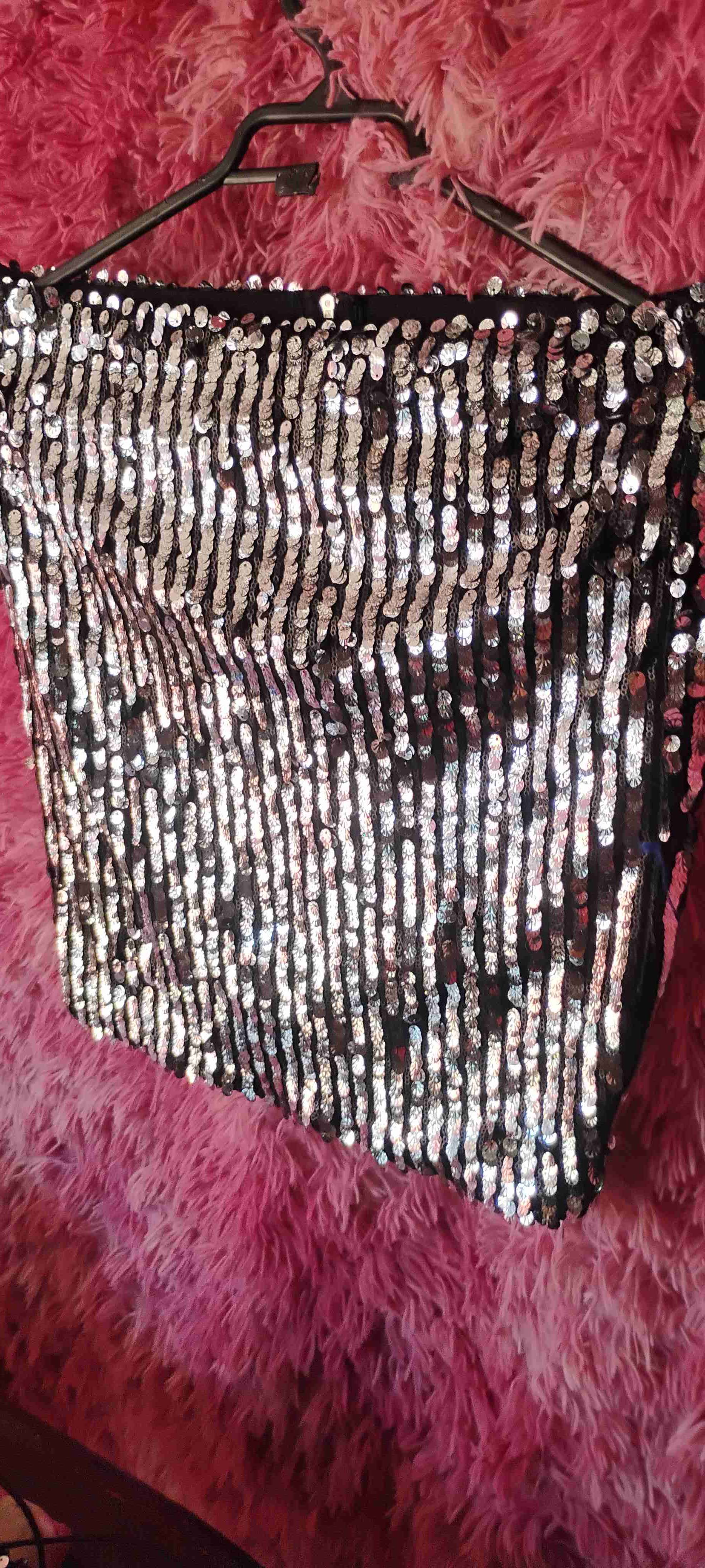 Falda de lentejuelas plateadas - miniatura 3