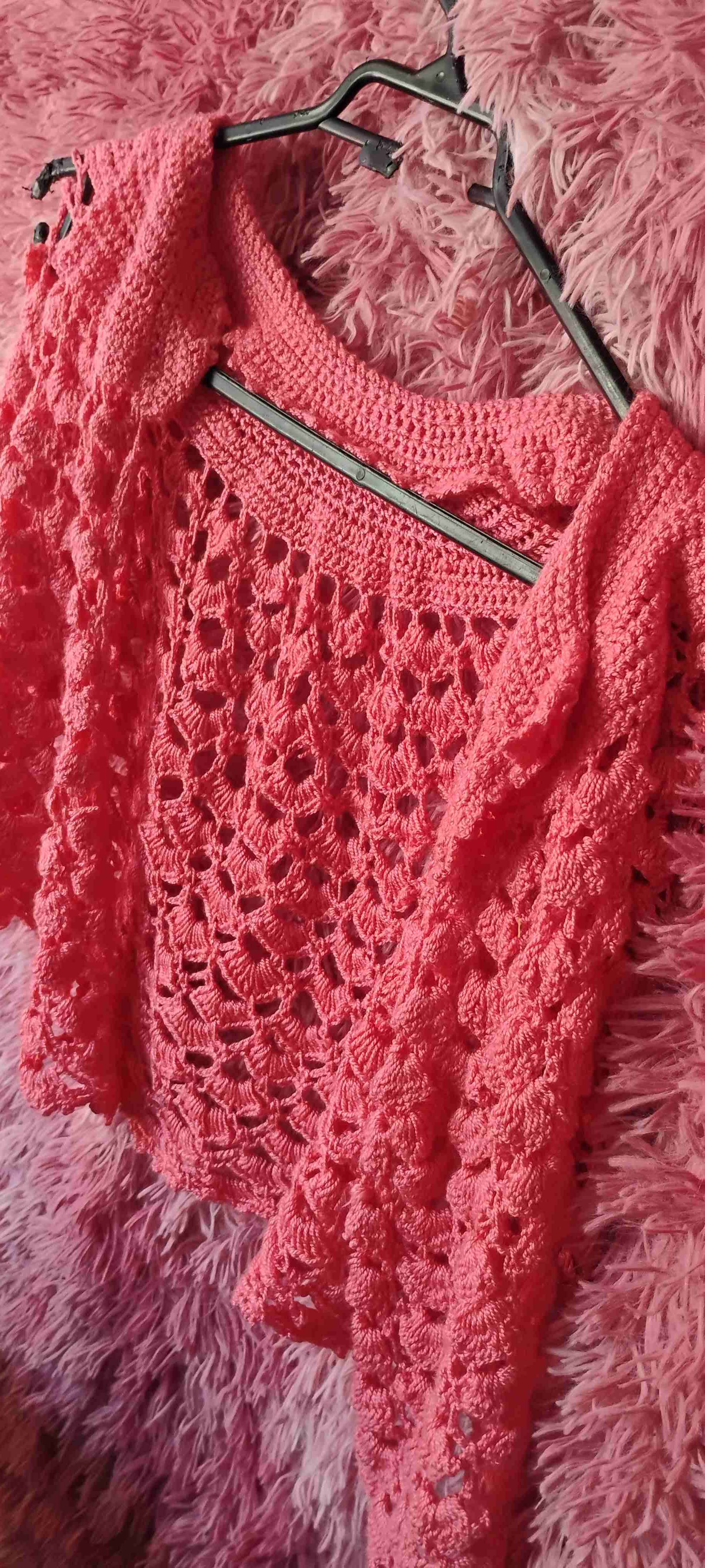 Chaleco tejido rosado