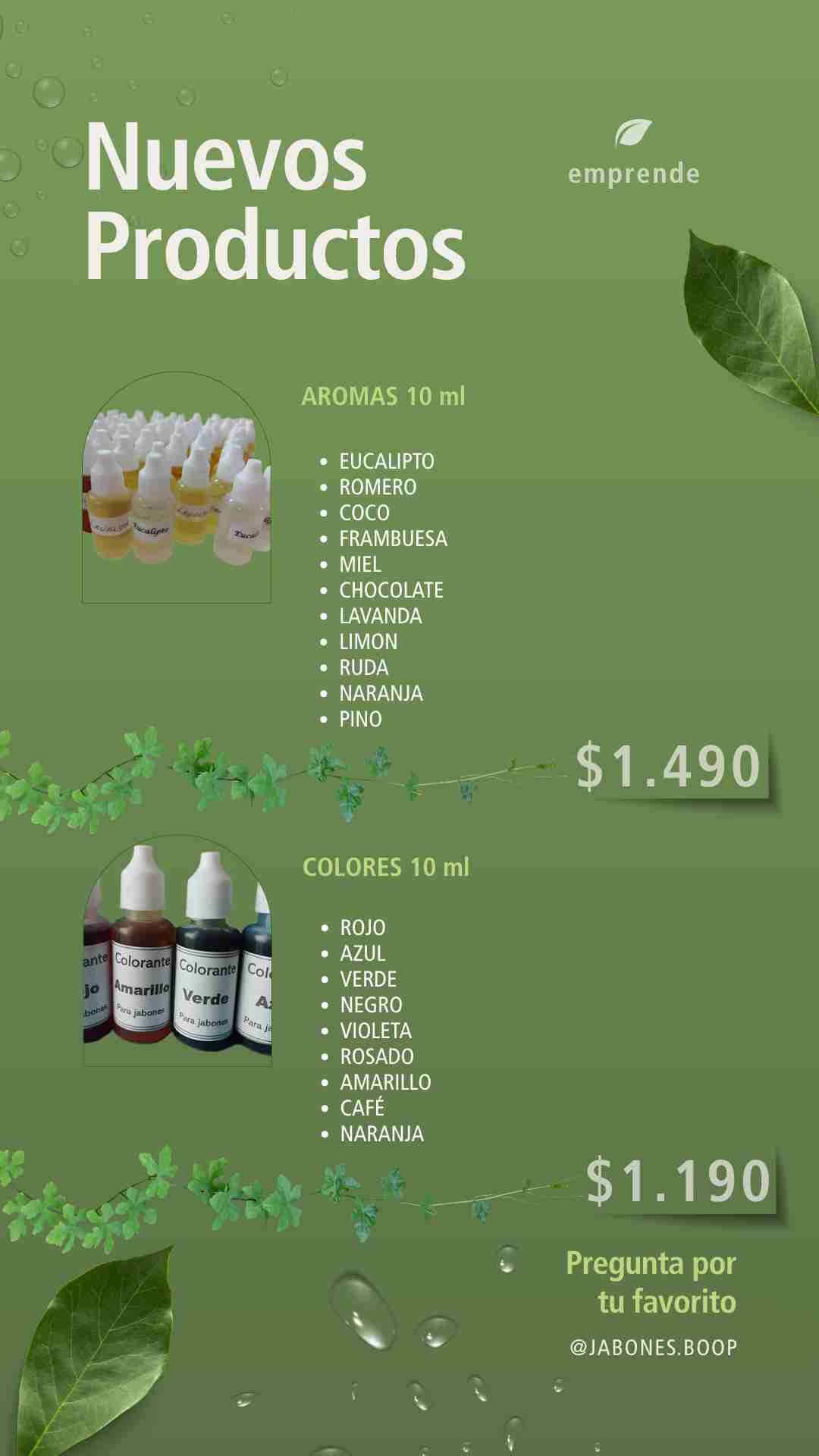 AROMAS Y COLORES para JABÓN Y VELA