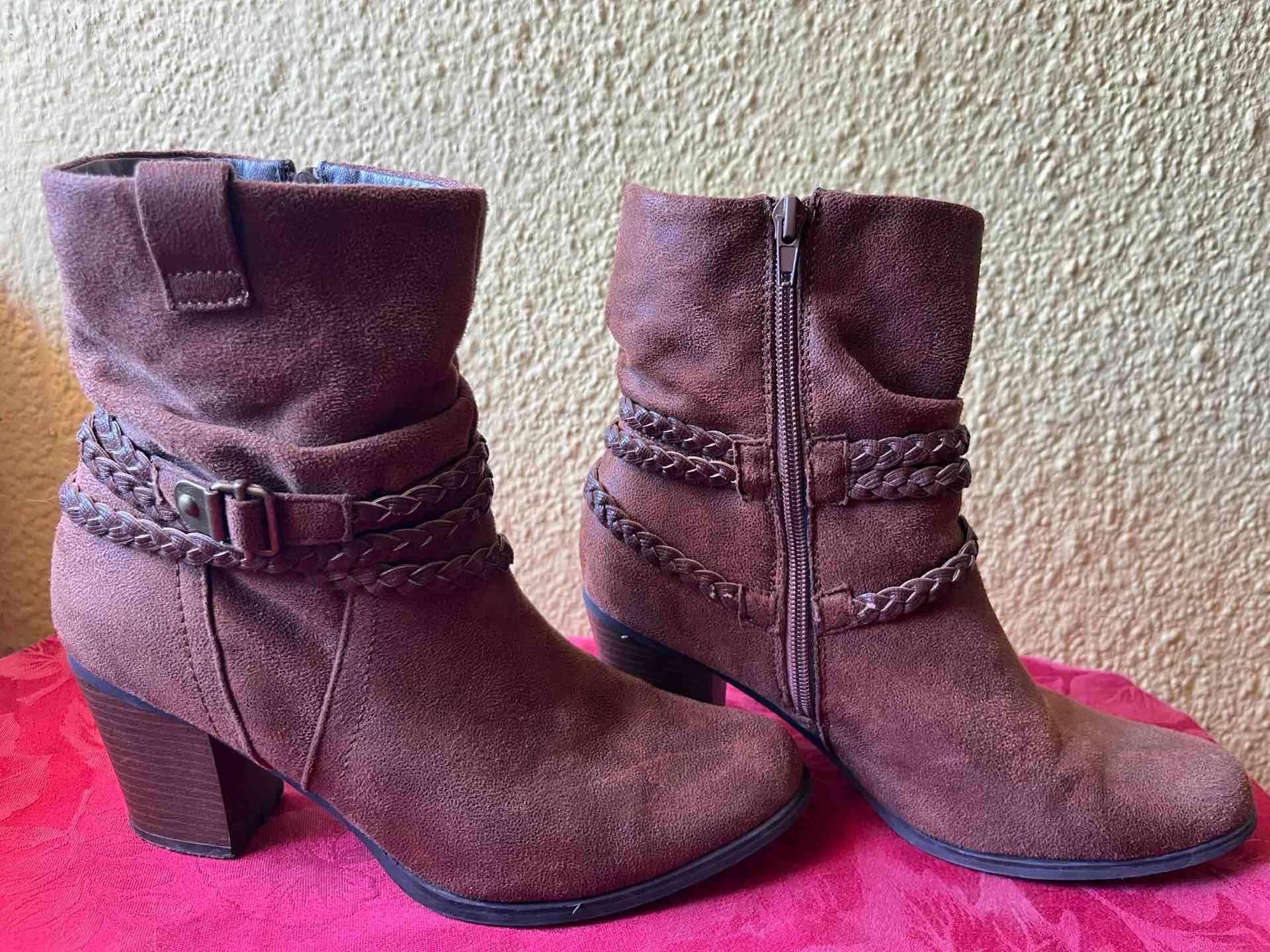 Botines de cuero marrón - miniatura 6