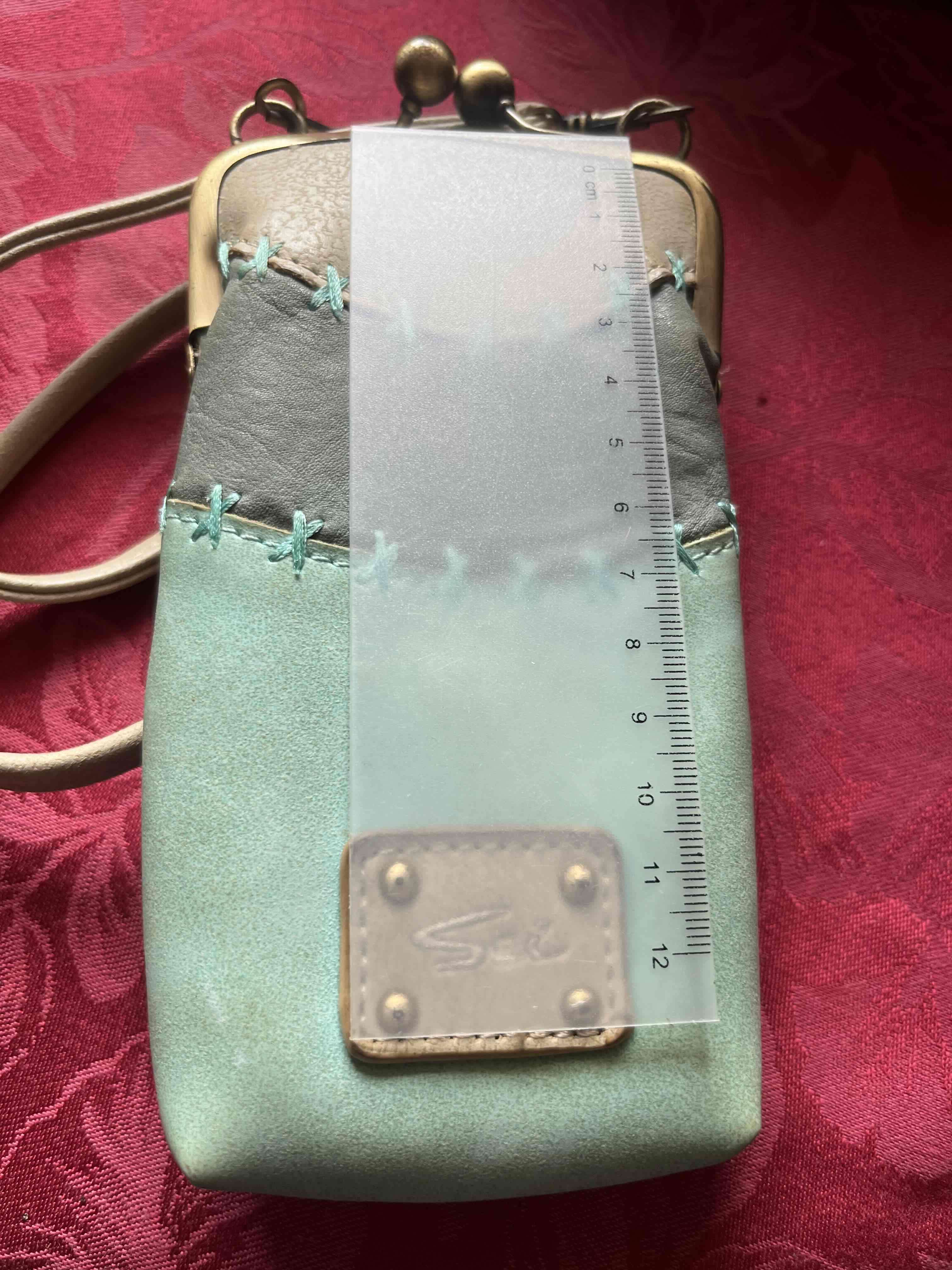 Bolso colgante de cuero verde - miniatura 5