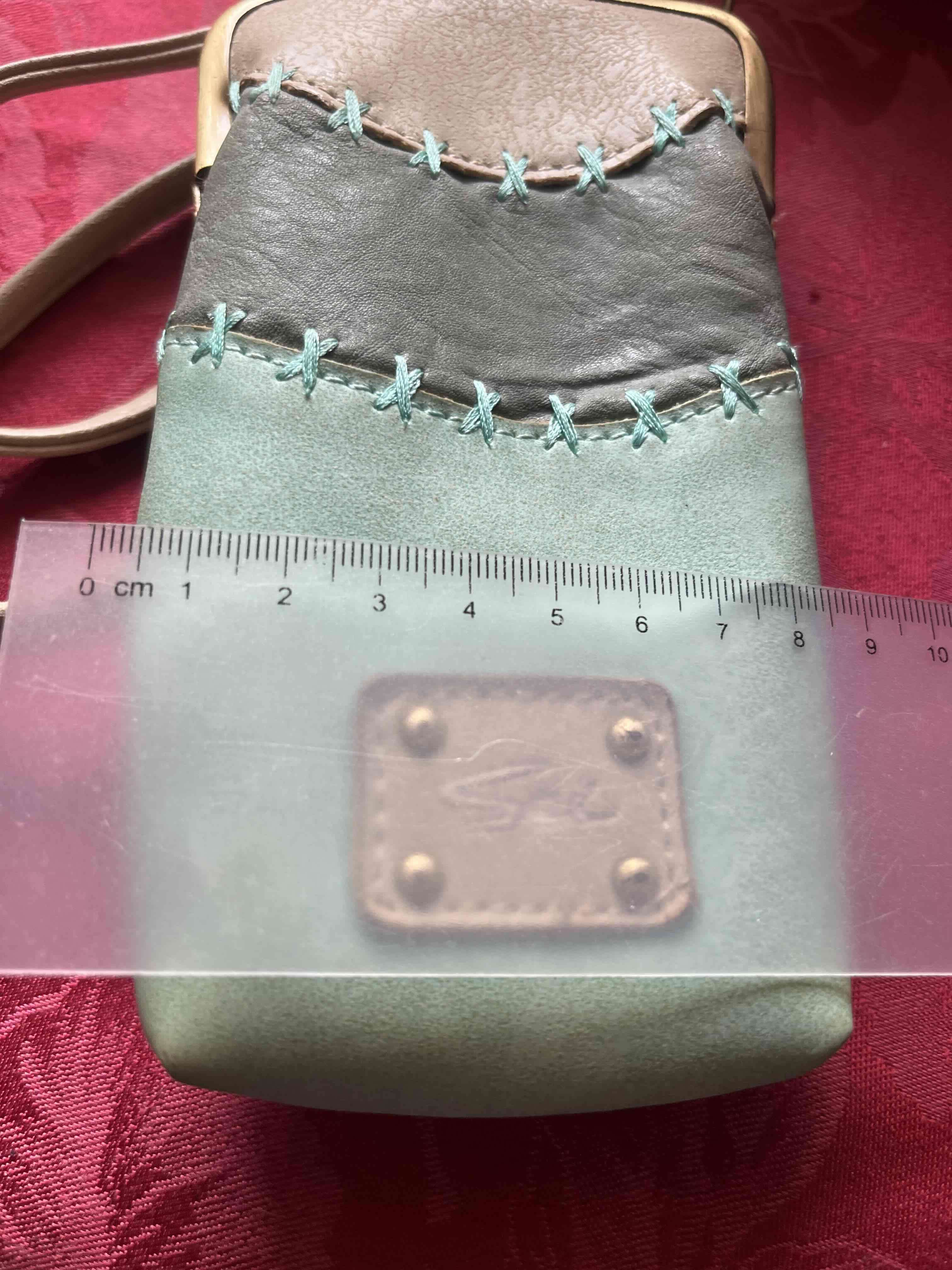 Bolso colgante de cuero verde - miniatura 6