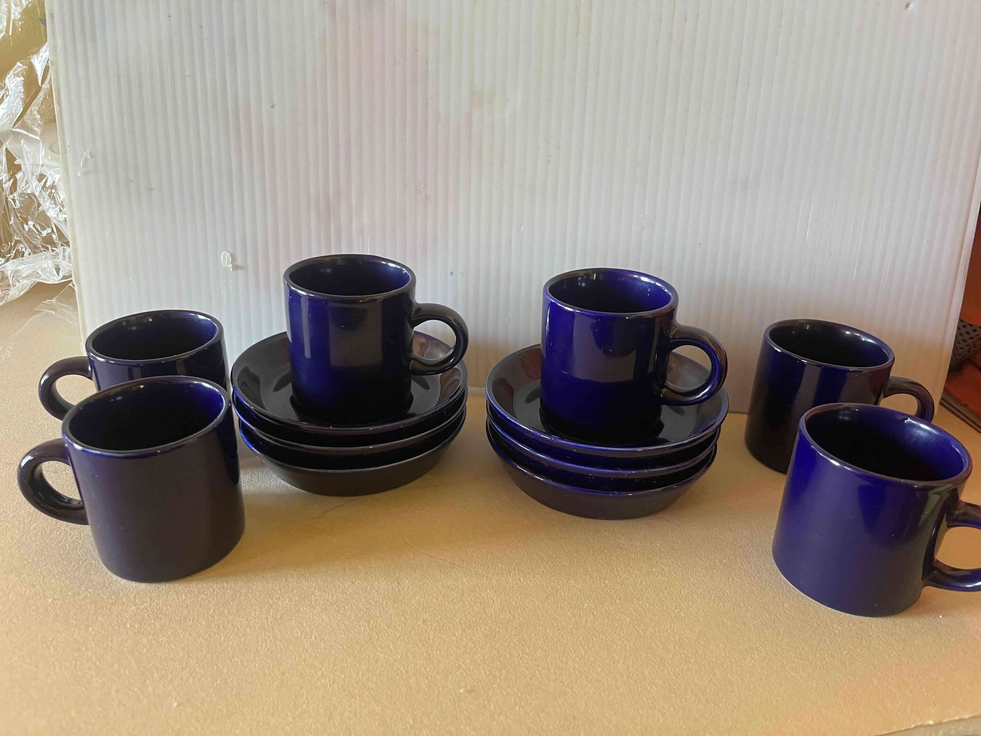 Juego de tazas azules cerámica - miniatura 2