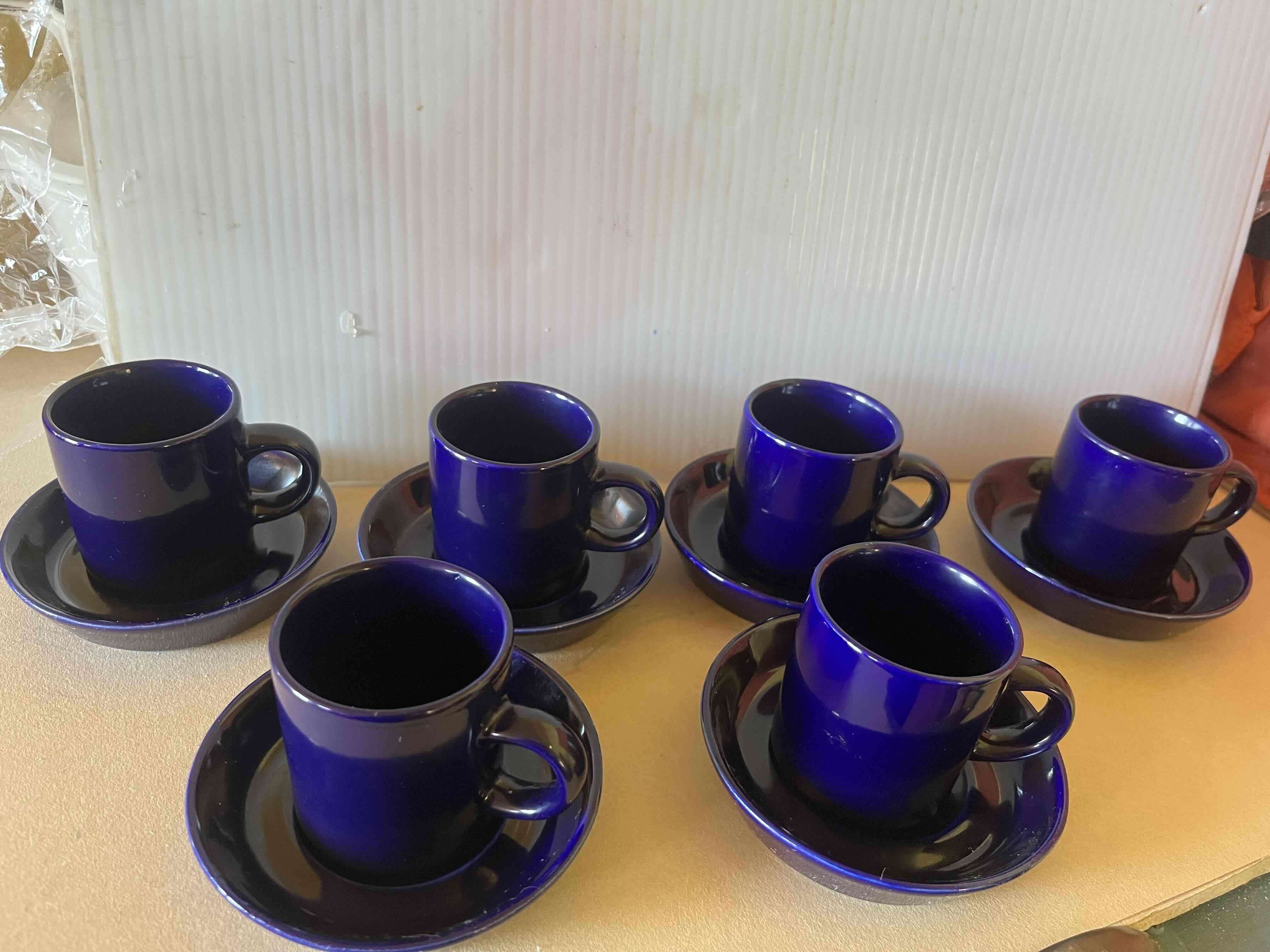 Juego de tazas azules cerámica - miniatura 3