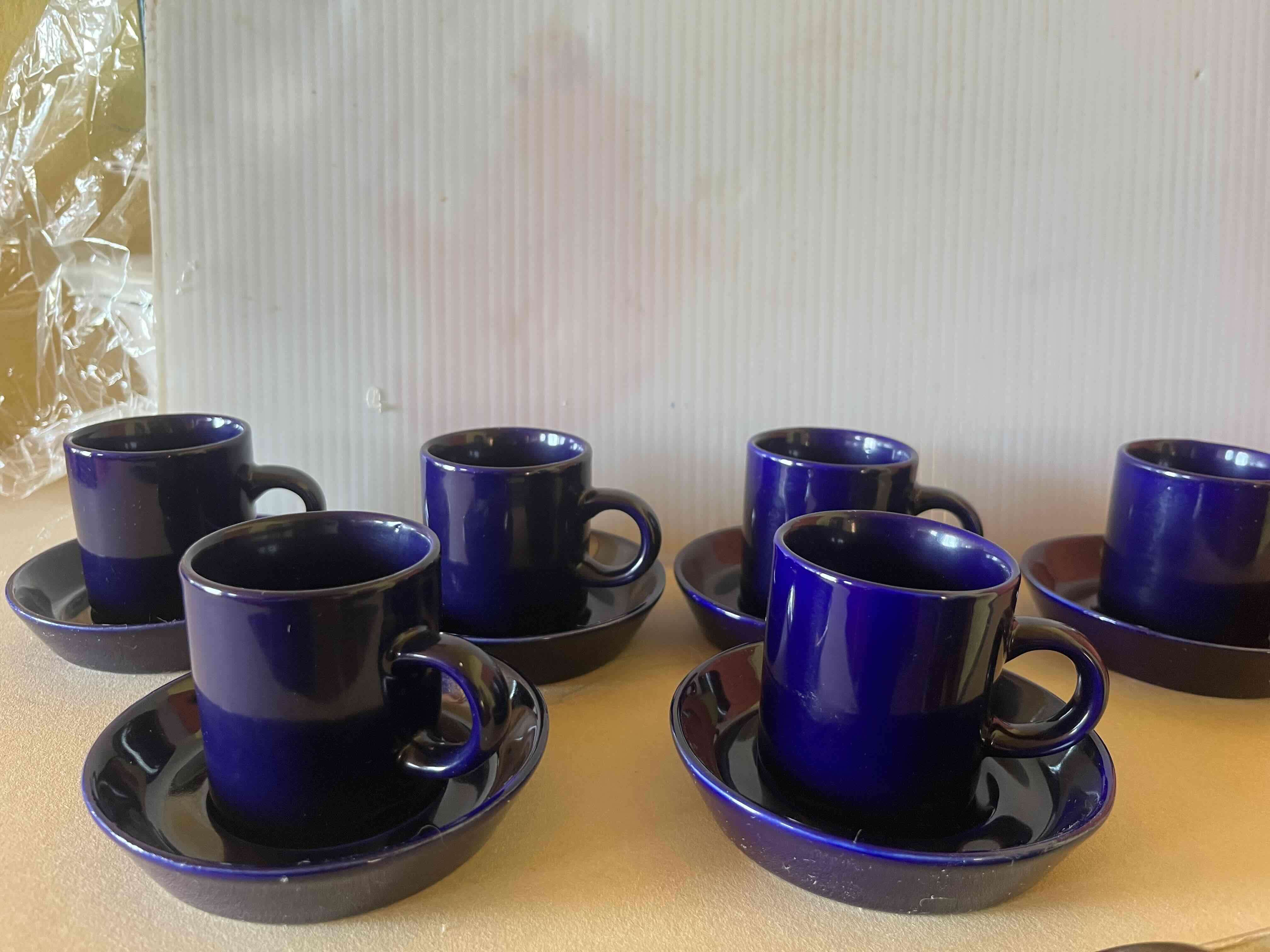 Juego de tazas azules cerámica - miniatura 4