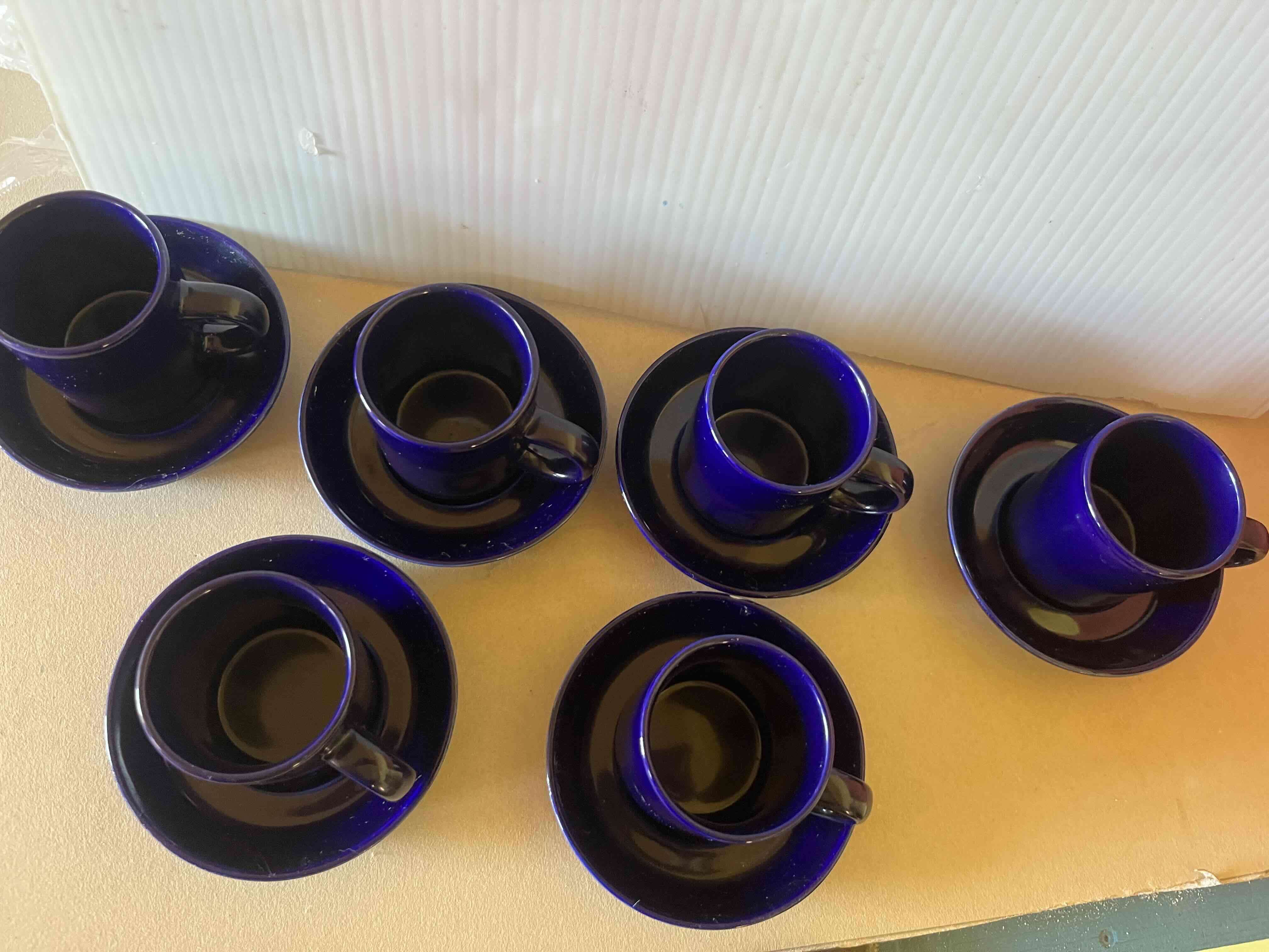 Juego de tazas azules cerámica - miniatura 5